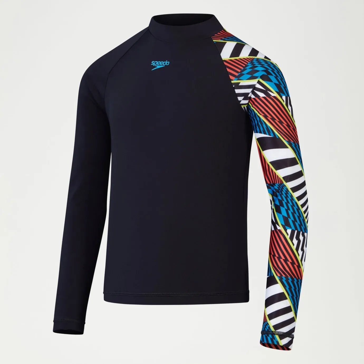 Boys Digital Long Sleeve Rash Top Black/Red/Blue*Speedo Outlet