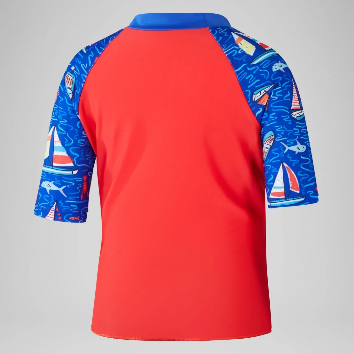 Boys Digital Short Sleeve Rash Top Set Red/Blue*Speedo Clearance