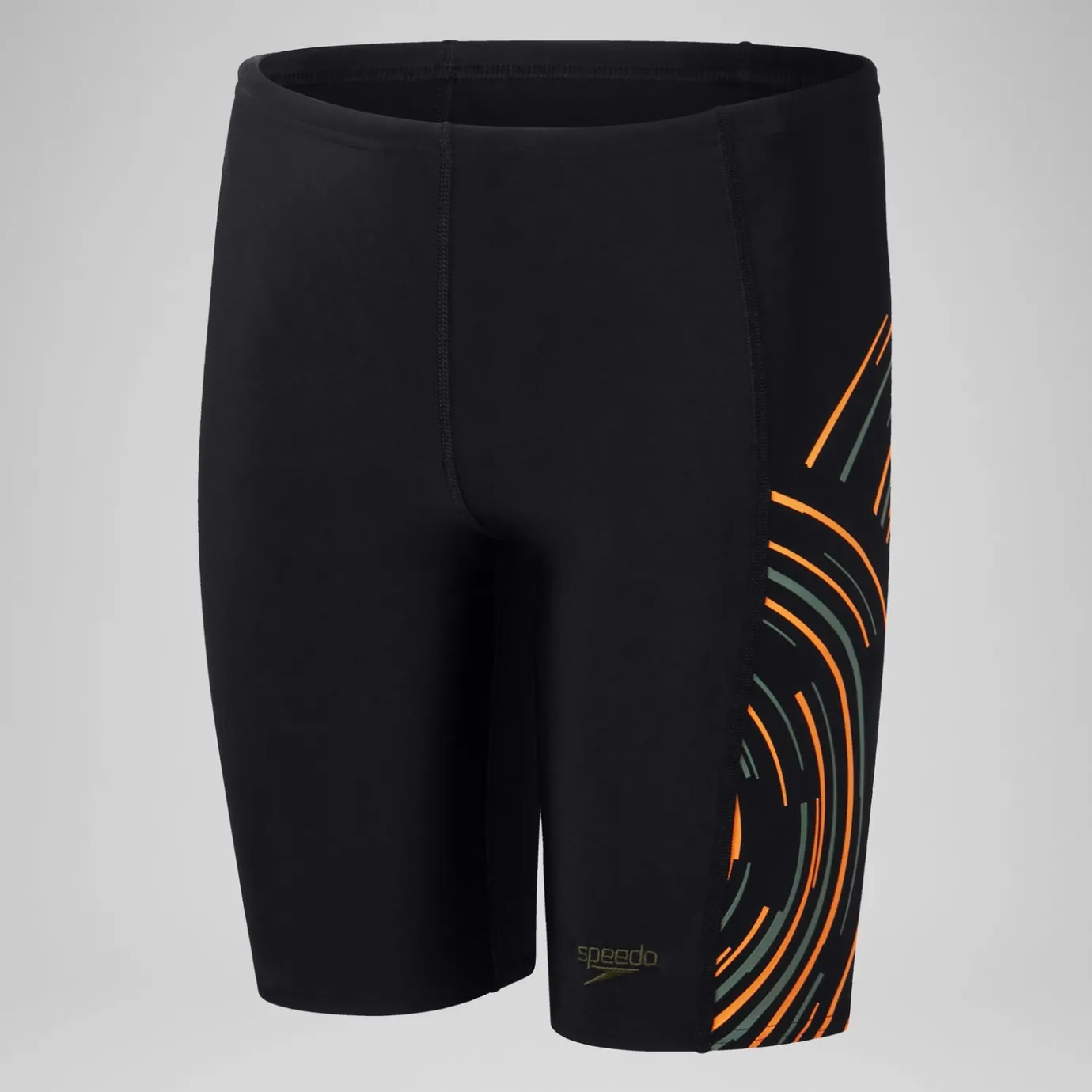 Boys' Plastisol Placement Jammer Black/Orange*Speedo Fashion