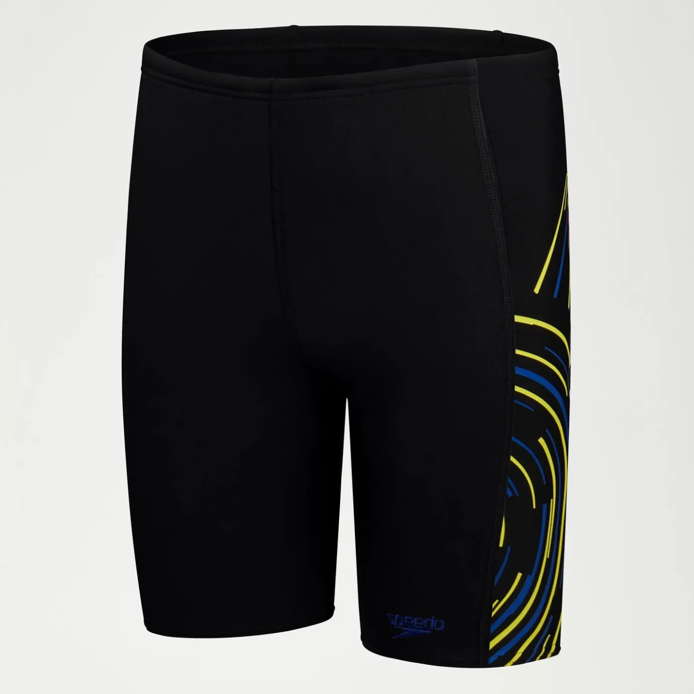 Boys Plastisol Placement Jammer Black/Yellow/Blue*Speedo New