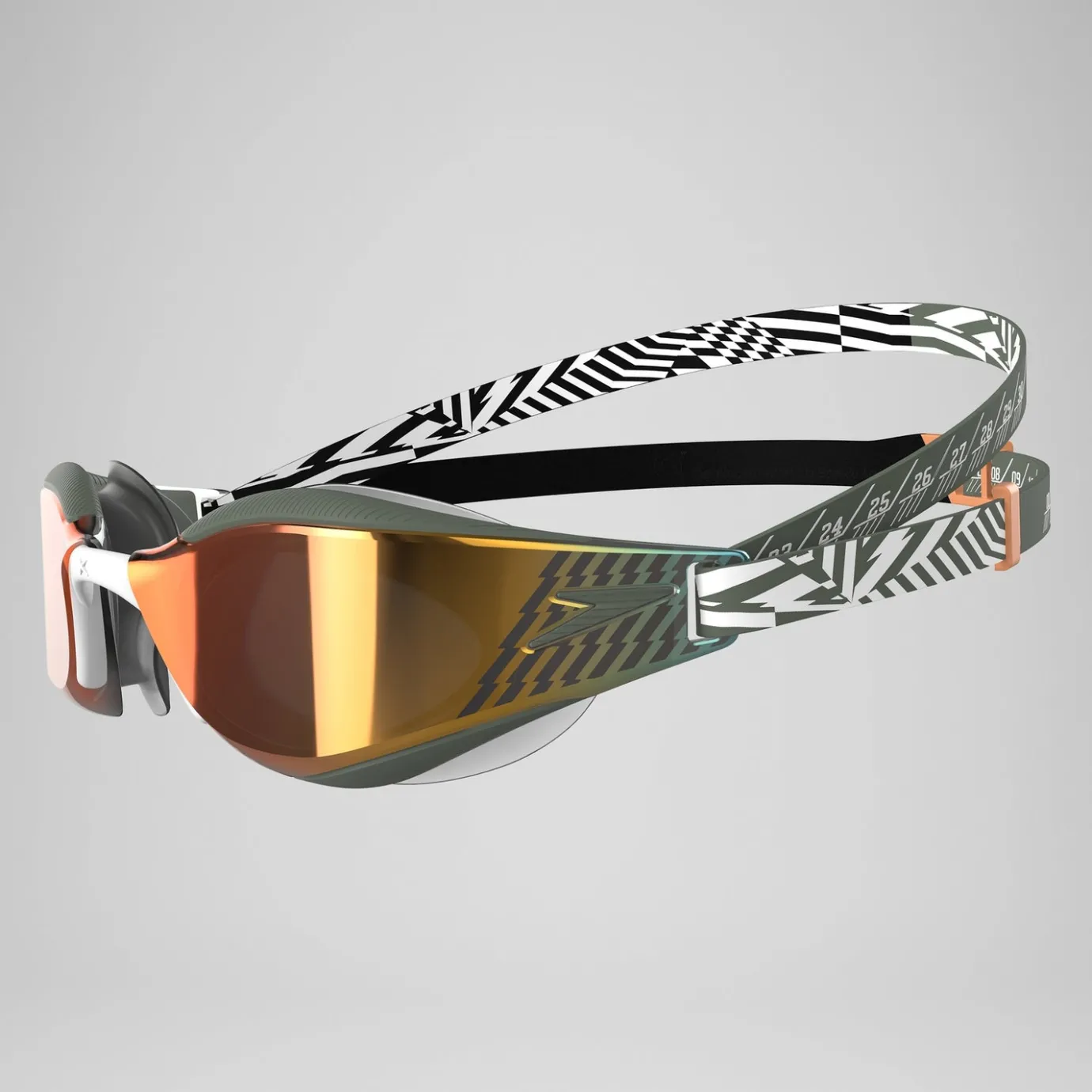 Fastskin Hyper Elite Mirror Goggles Green/Black/Orange*Speedo Clearance