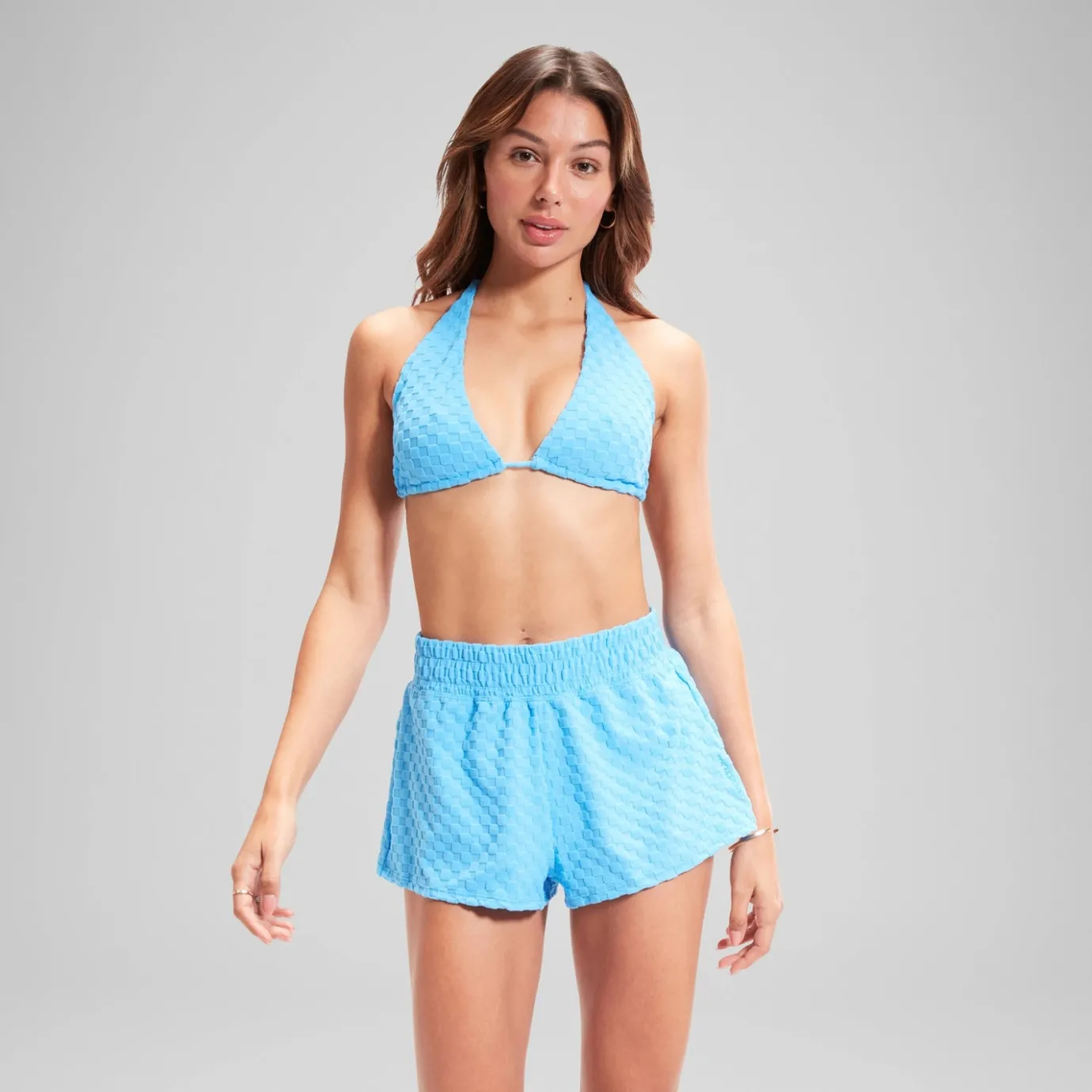 FLU3NTE Terry Triange Bikini Top Blue*Speedo Cheap