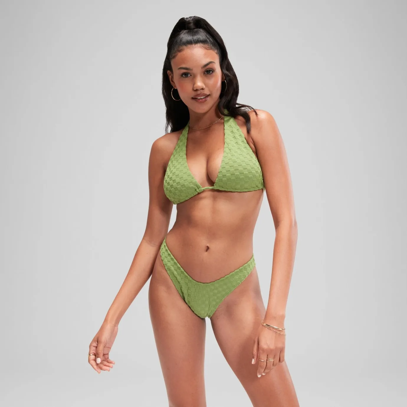 FLU3NTE Terry Triange Bikini Top Green*Speedo Sale