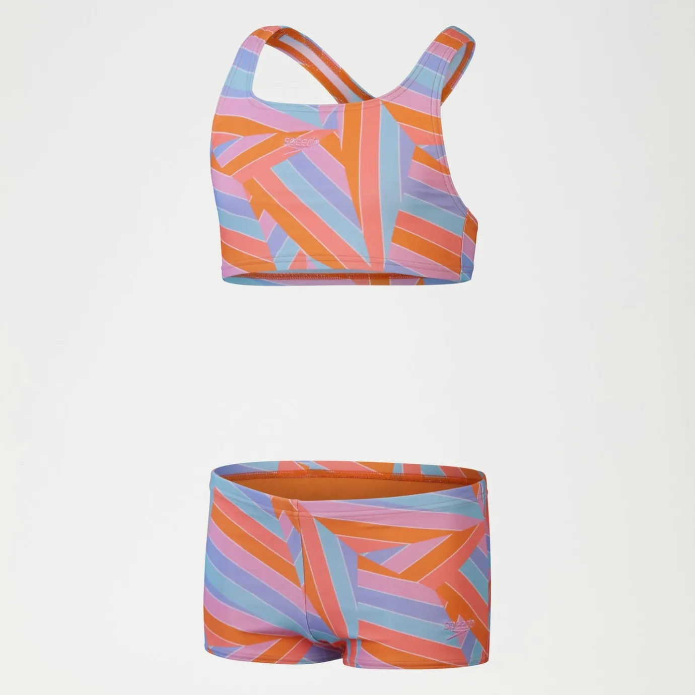 Girls Allover BoylegBikini Orange/Blue*Speedo Fashion