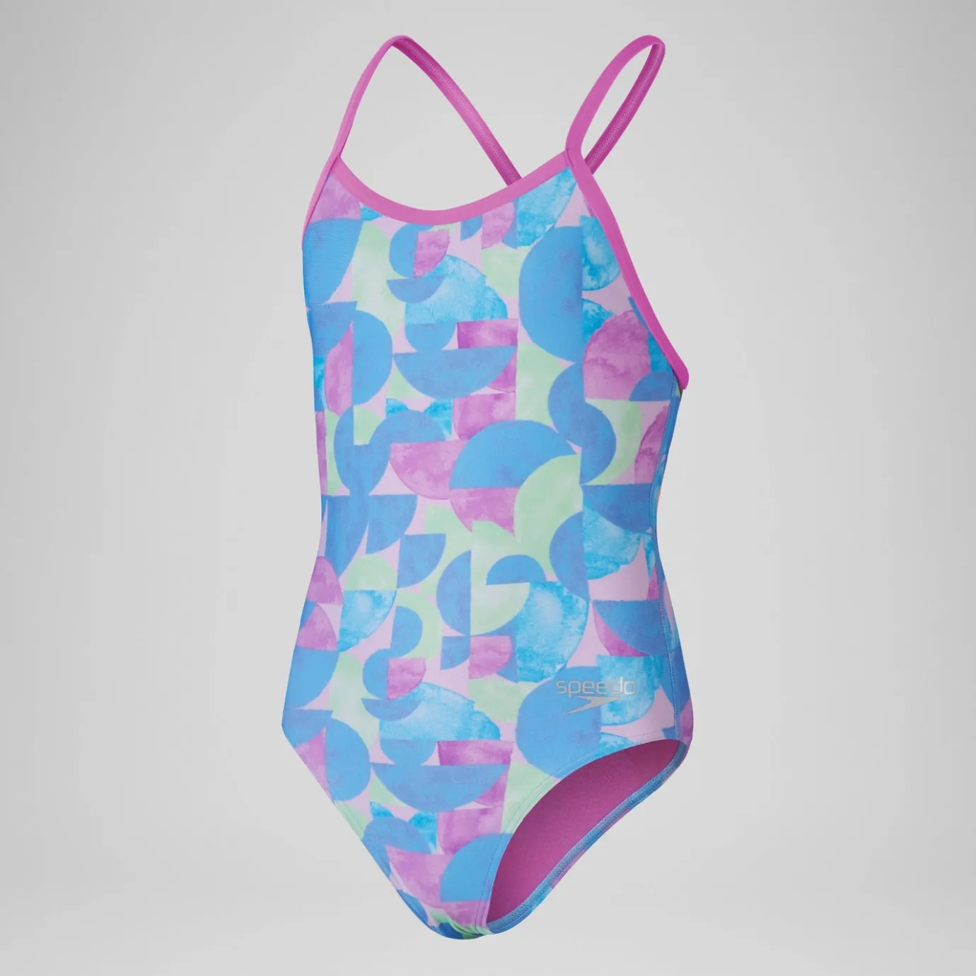 Girls' Club Training Allover Digital Vback Swimsuit Pink/Blue*Speedo Outlet