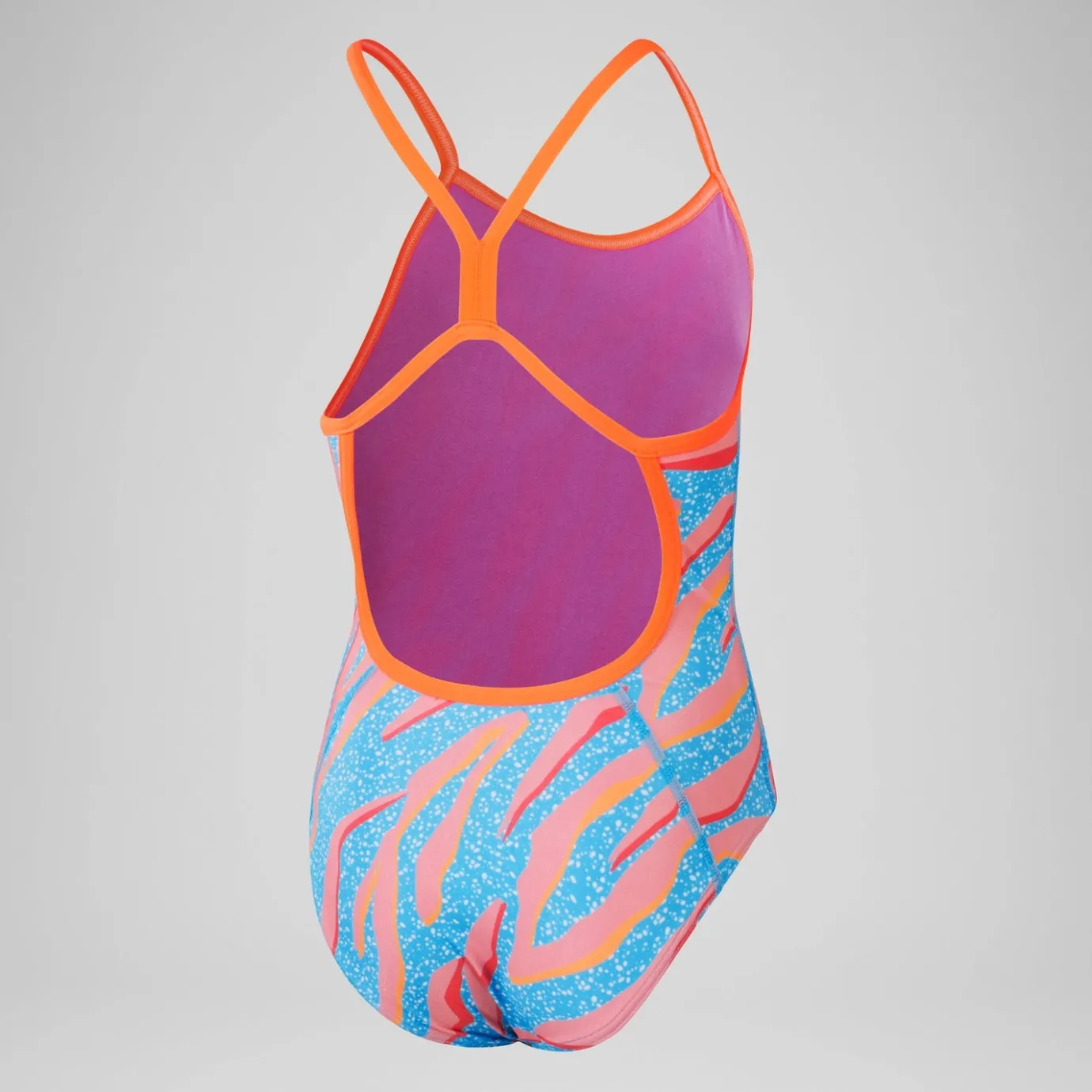 Girls' Club Training Allover Digital Vback Swimsuit Pink/Blue*Speedo Cheap