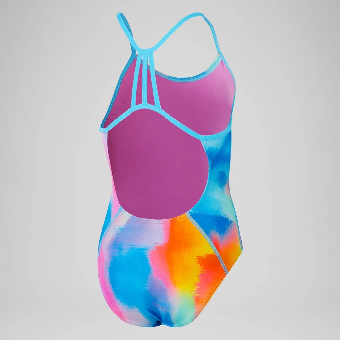 Girls' Club Training Allover Lane Line Back Swimsuit Pink/Yellow*Speedo Sale