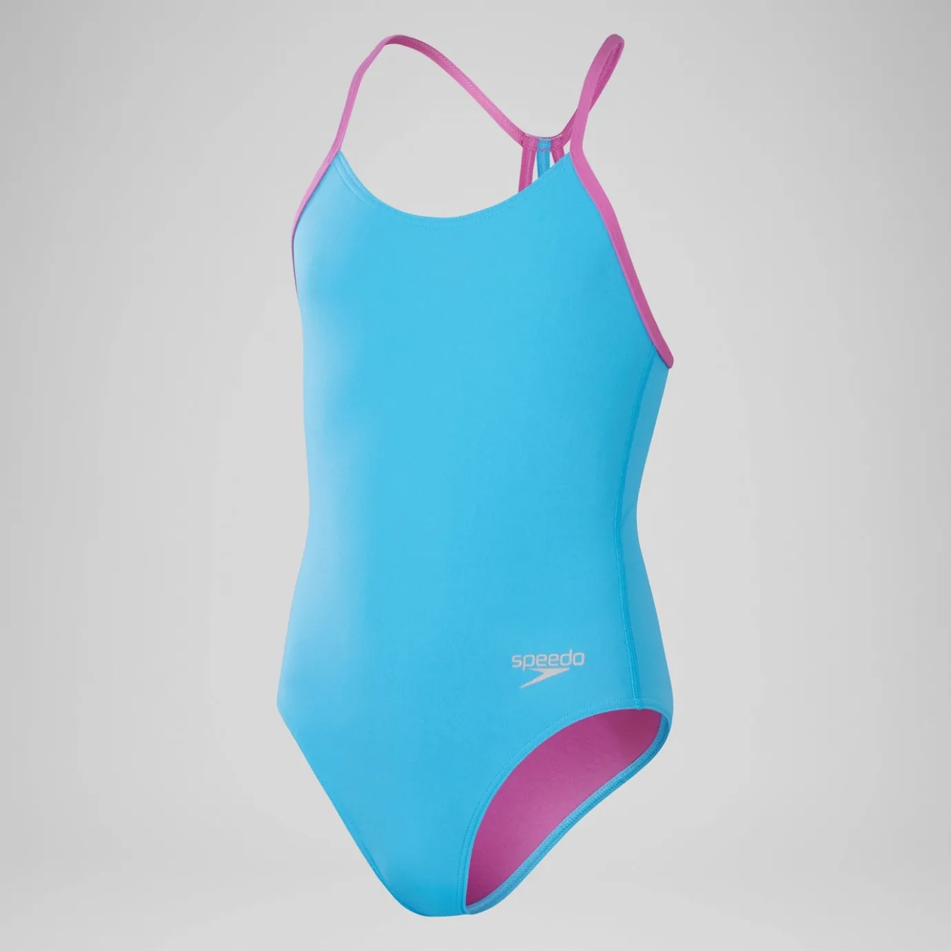 Girls' Club Training Solid Lane Line Back Swimsuit Blue*Speedo Sale