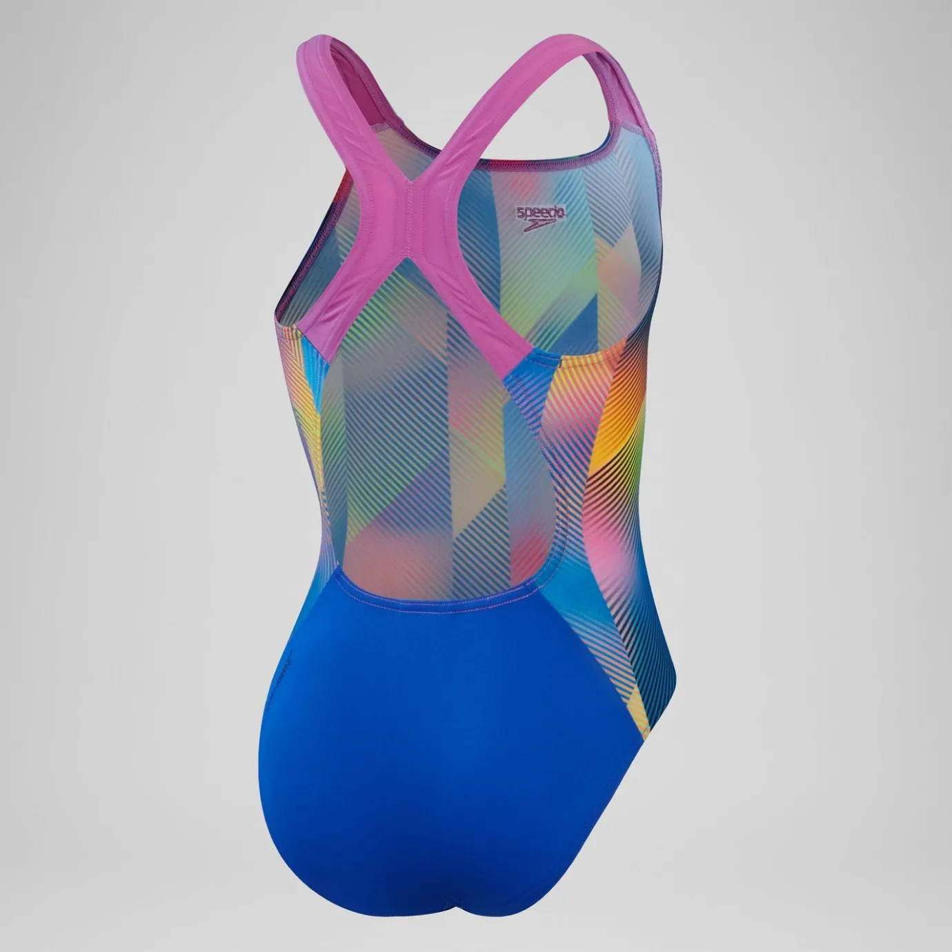 Girls' Digital Allover Powerback Swimsuit Blue/Pink*Speedo Clearance