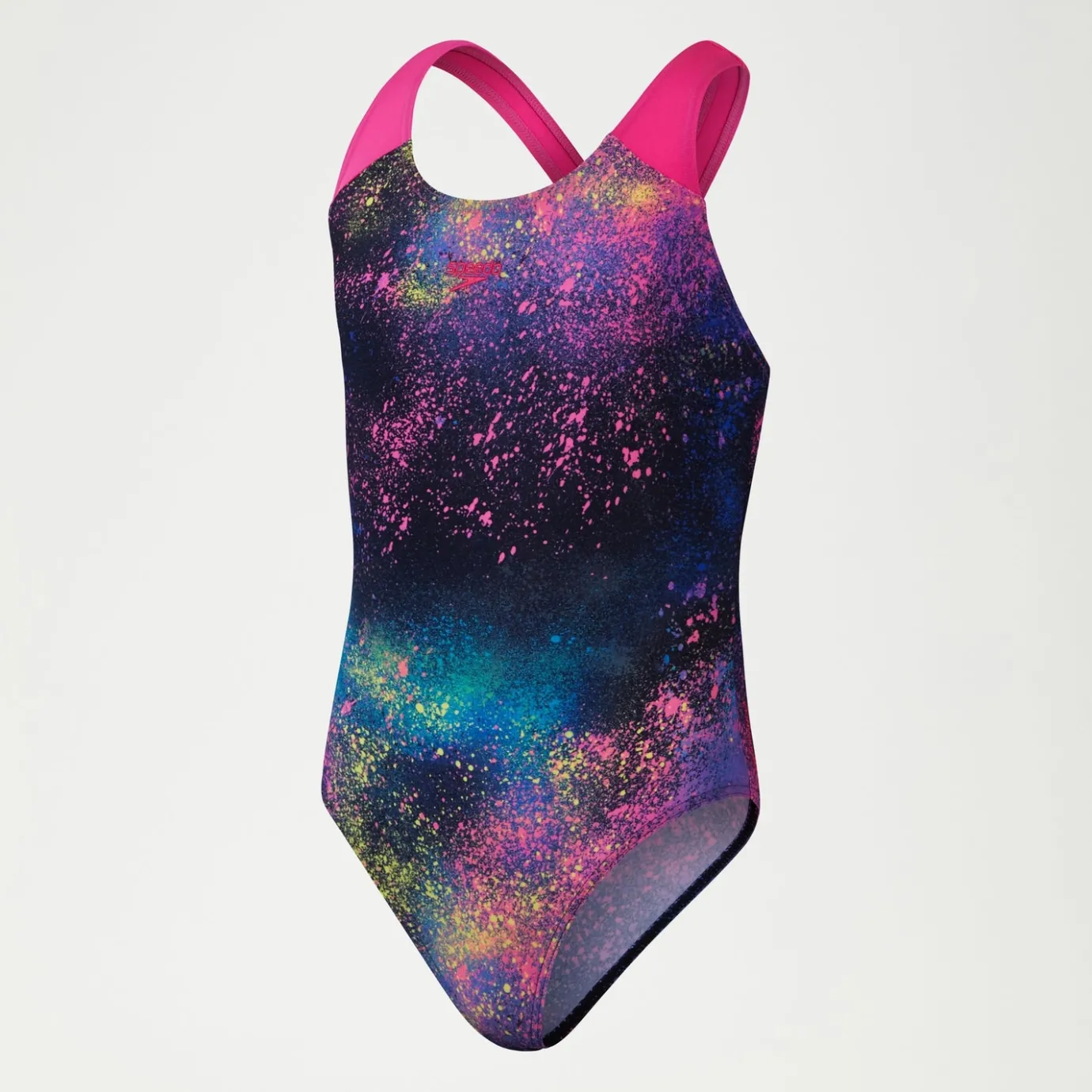 Girls Digital Allover Splashback Swimsuit Black/Pink*Speedo Cheap
