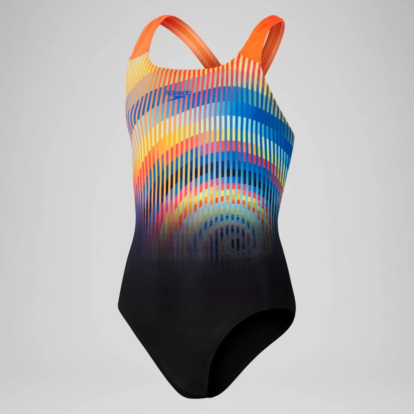 Girls' Digital Placement Powerback Swimsuit Black/Red*Speedo Clearance