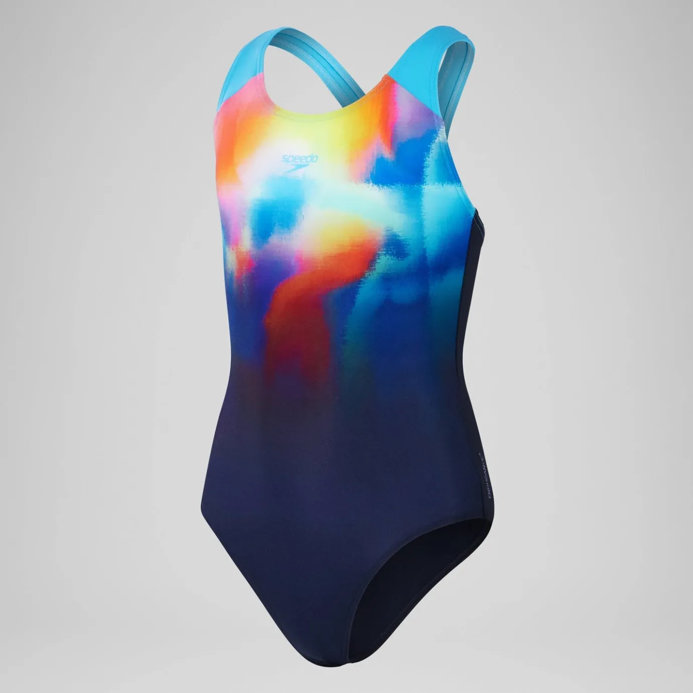 Girls' Digital Placement Splashback Swimsuit Navy/Blue*Speedo Clearance
