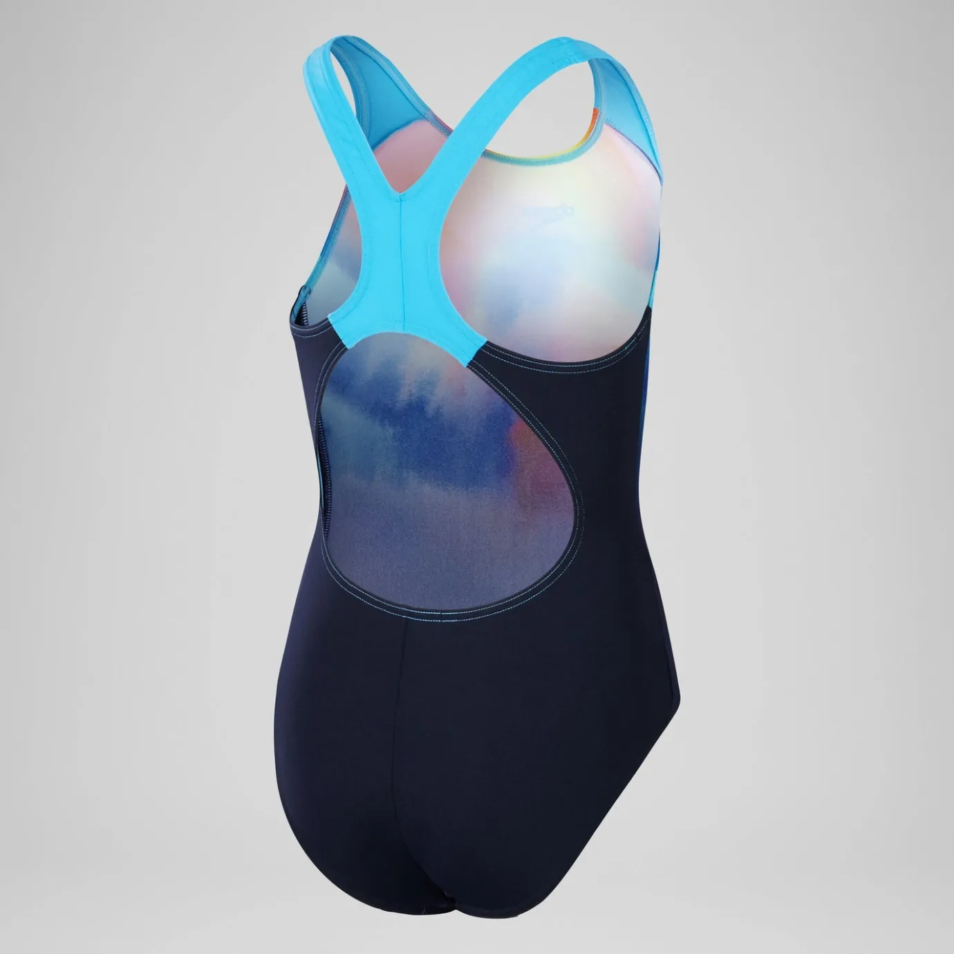 Girls' Digital Placement Splashback Swimsuit Navy/Blue*Speedo Clearance