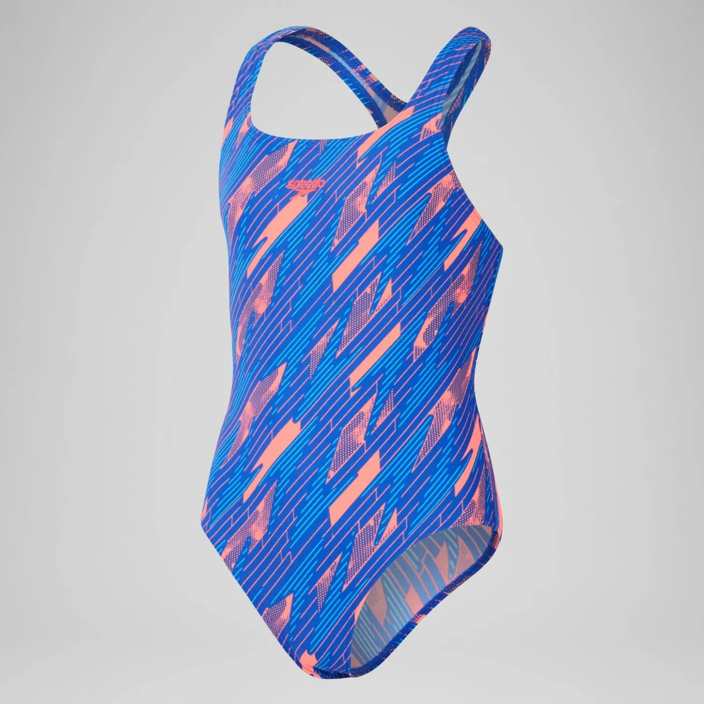 Girls' HyperBoom Allover Medalist Swimsuit Red/Blue*Speedo Outlet
