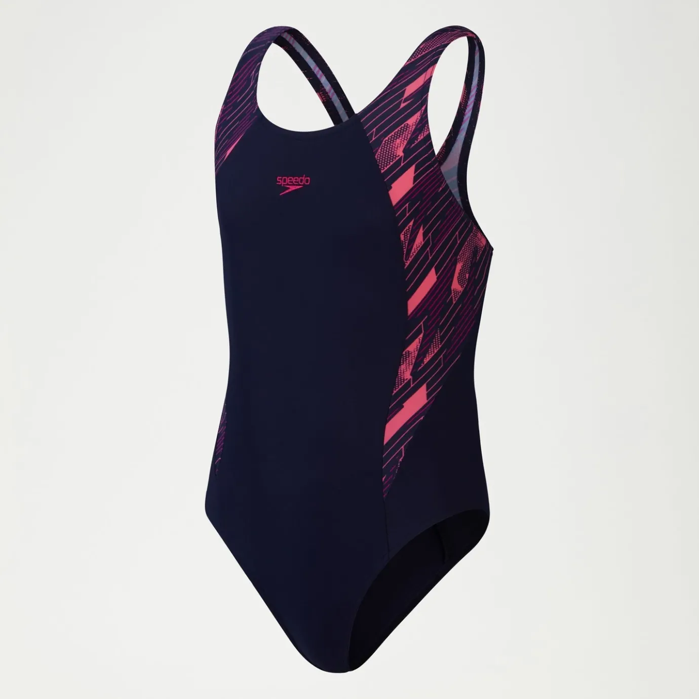 Girls HyperBoom Splice Muscleback Swimsuit Navy/Pink*Speedo Best Sale