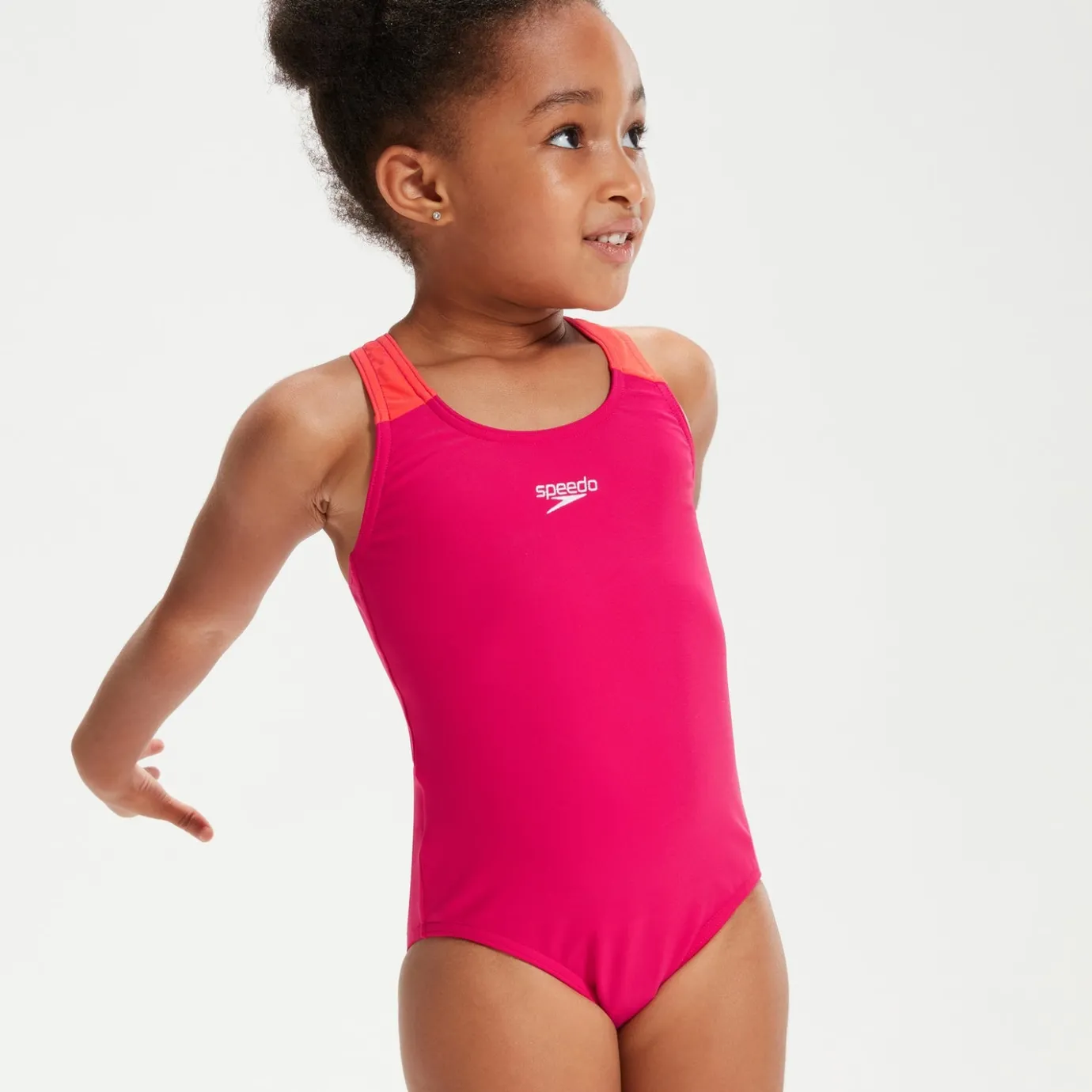 Girls Learn to Swim Medalist Swimsuit Pink/Coral*Speedo New