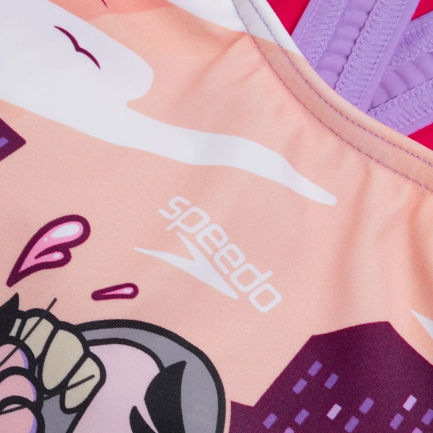 Girls Learn to Swim Printed Crossback Swimsuit Pink/Coral*Speedo Outlet