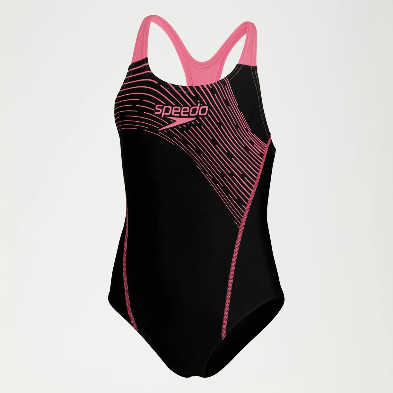 Girls Medley Logo Medalist Swimsuit Black/Pink*Speedo Sale