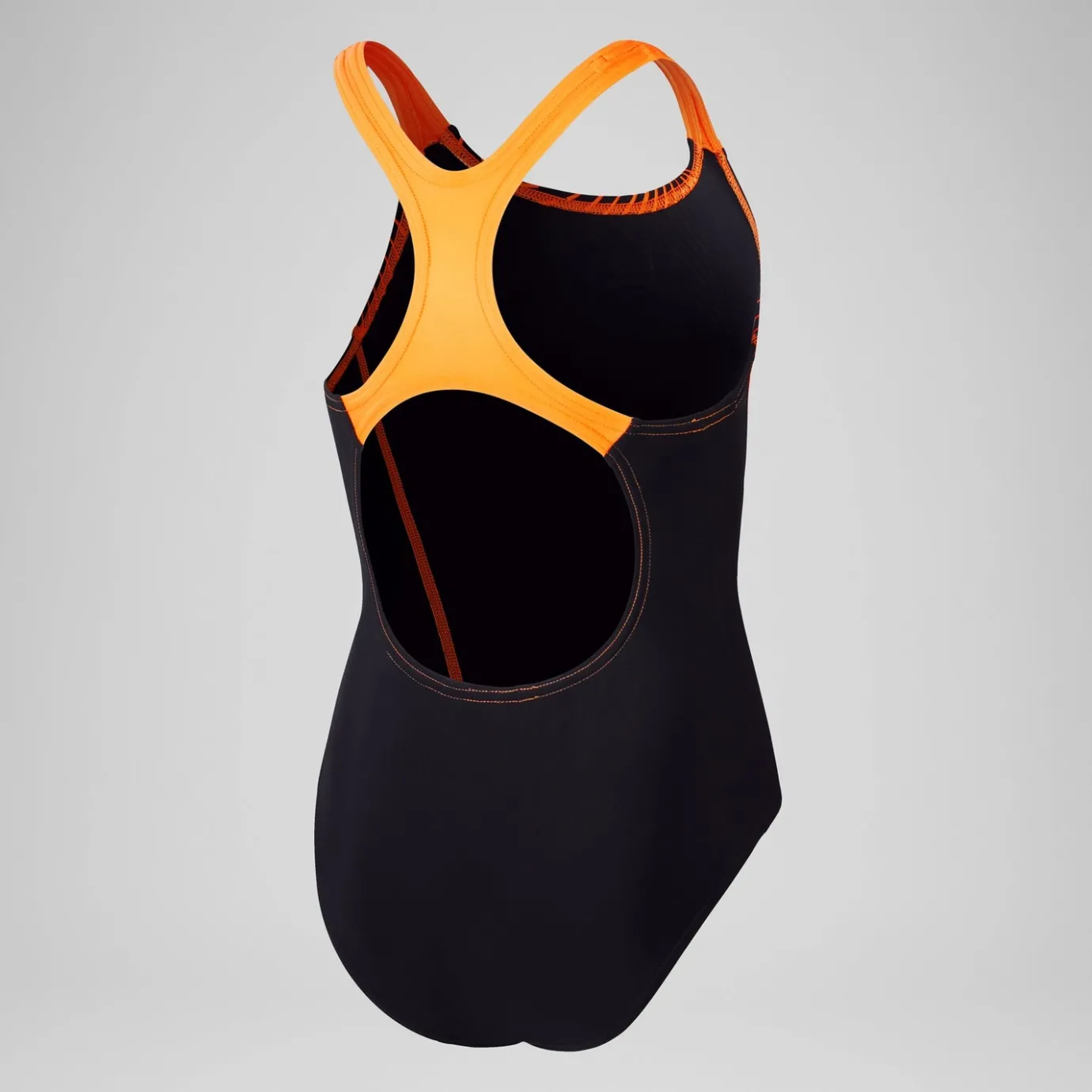 Girls' Medley Logo Swimsuit Black/Orange*Speedo New