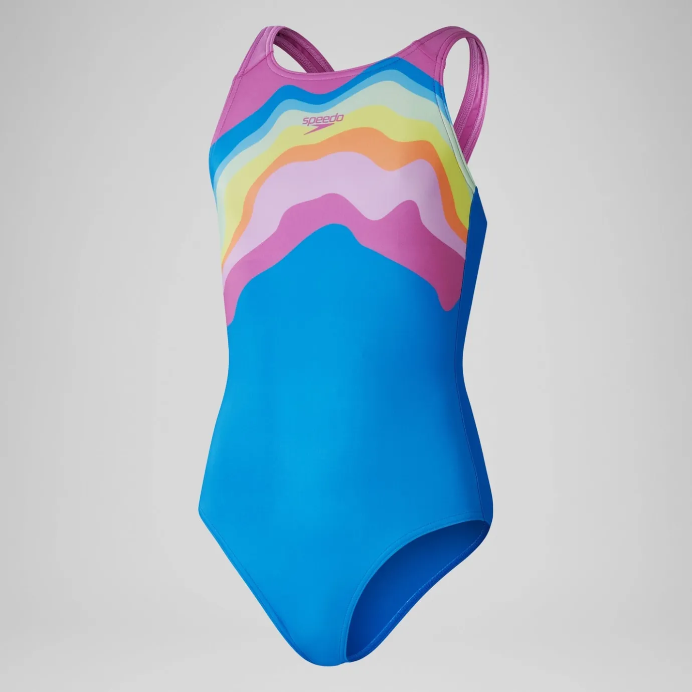 Girls' Printed Pulseback Swimsuit Blue*Speedo Fashion