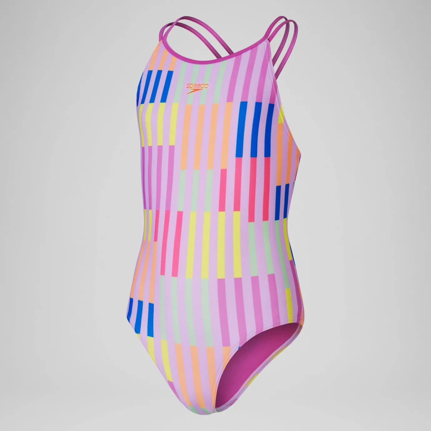 Girls' Printed Twinstrap Swimsuit Pink*Speedo New