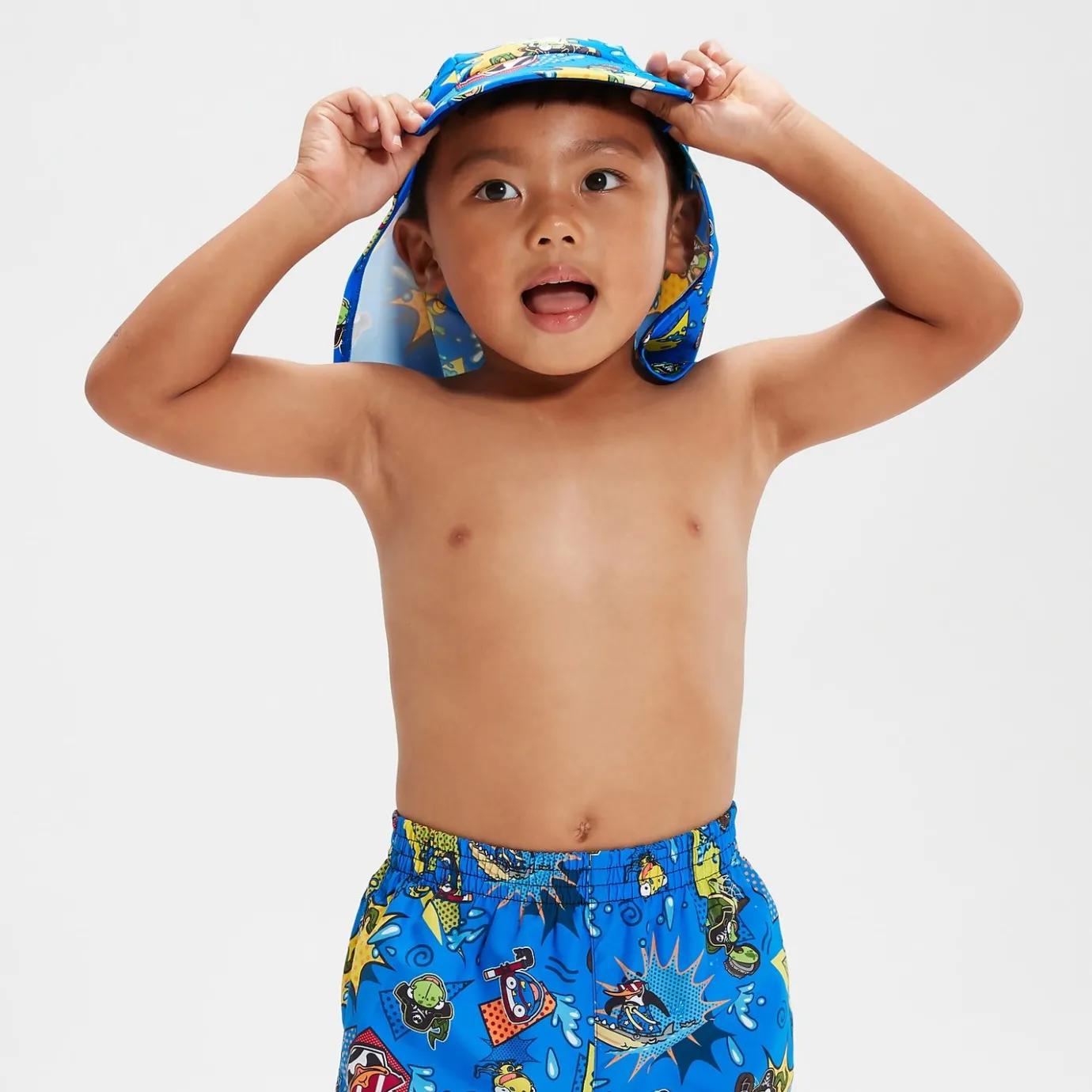 Infant Boy's Learn To Swim Sun Protection Hat Blue*Speedo New