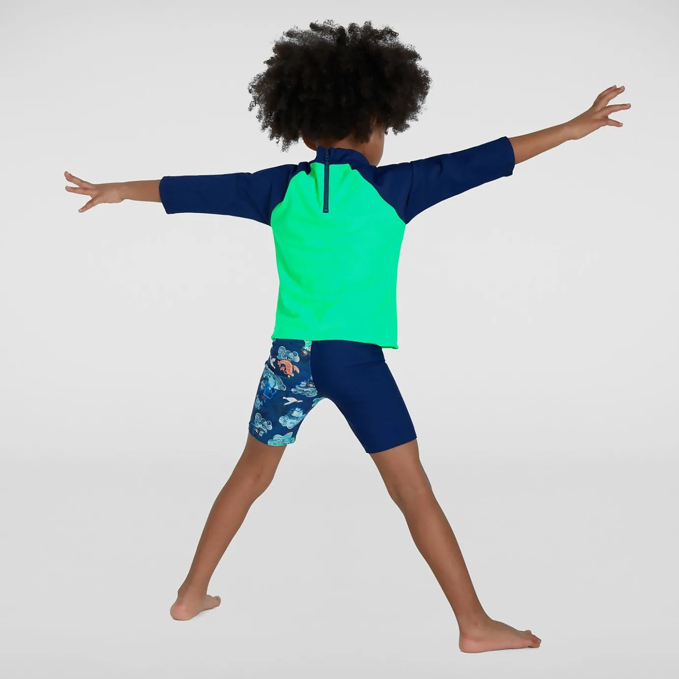 Infant Boys' Long Sleeved Printed Rash Top Green/Blue*Speedo Online