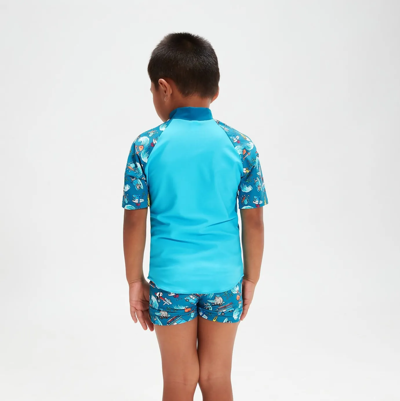 Infant Boys' Short Sleeve Printed Rash Top Set Blue*Speedo Shop