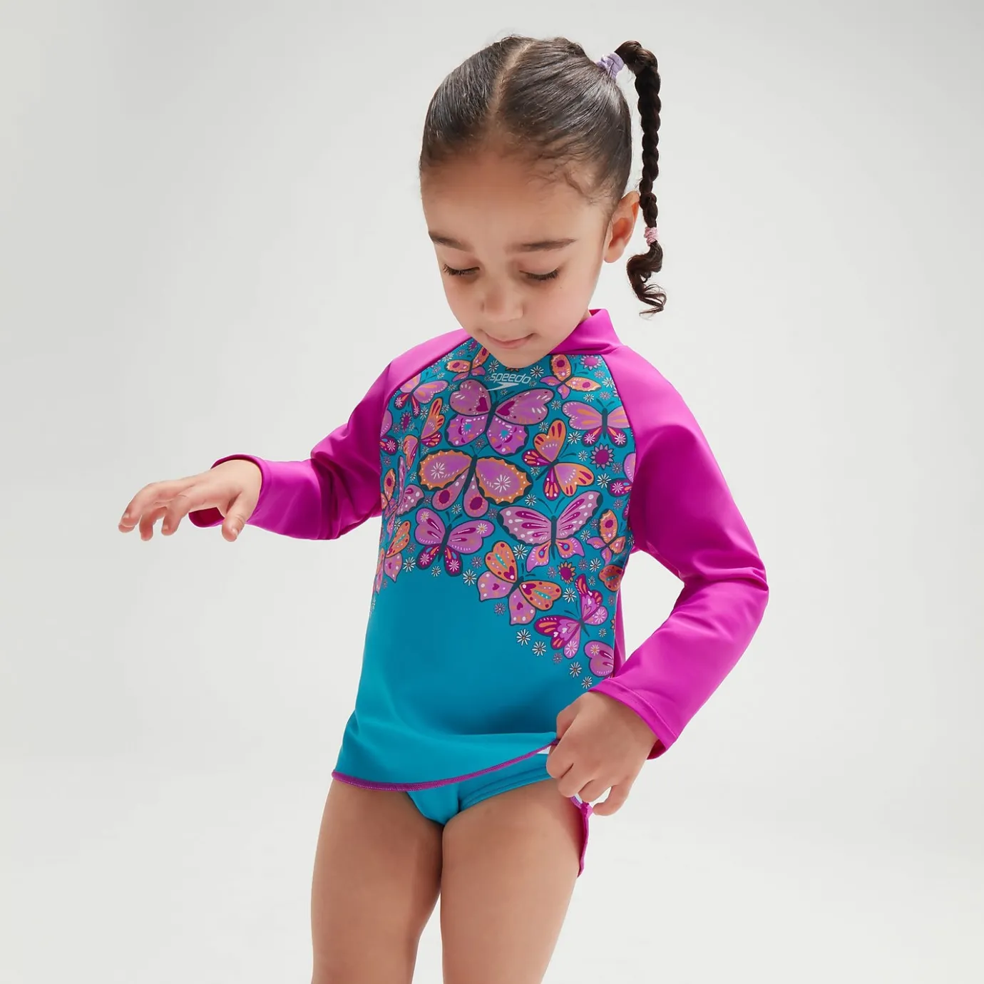 Infant Girls' Digital Long Sleeve Rash Top Blue/Purple*Speedo Cheap