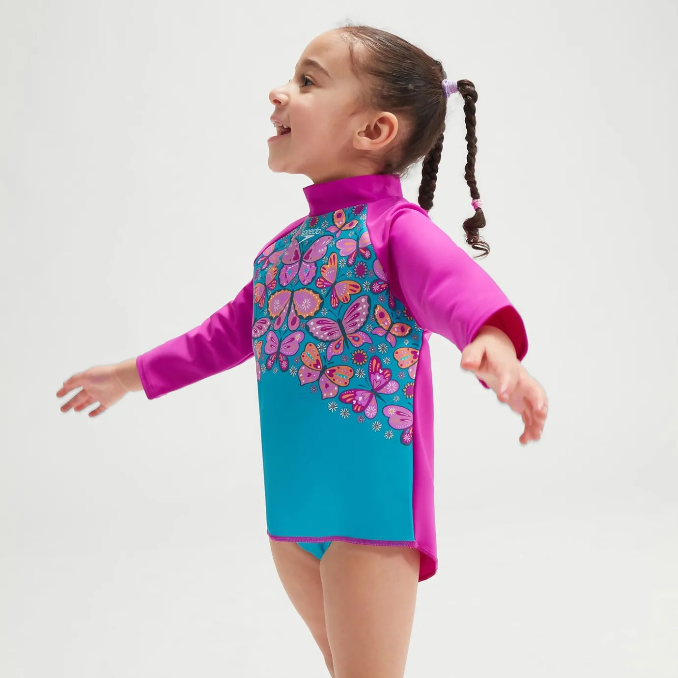 Infant Girls' Digital Long Sleeve Rash Top Blue/Purple*Speedo Cheap