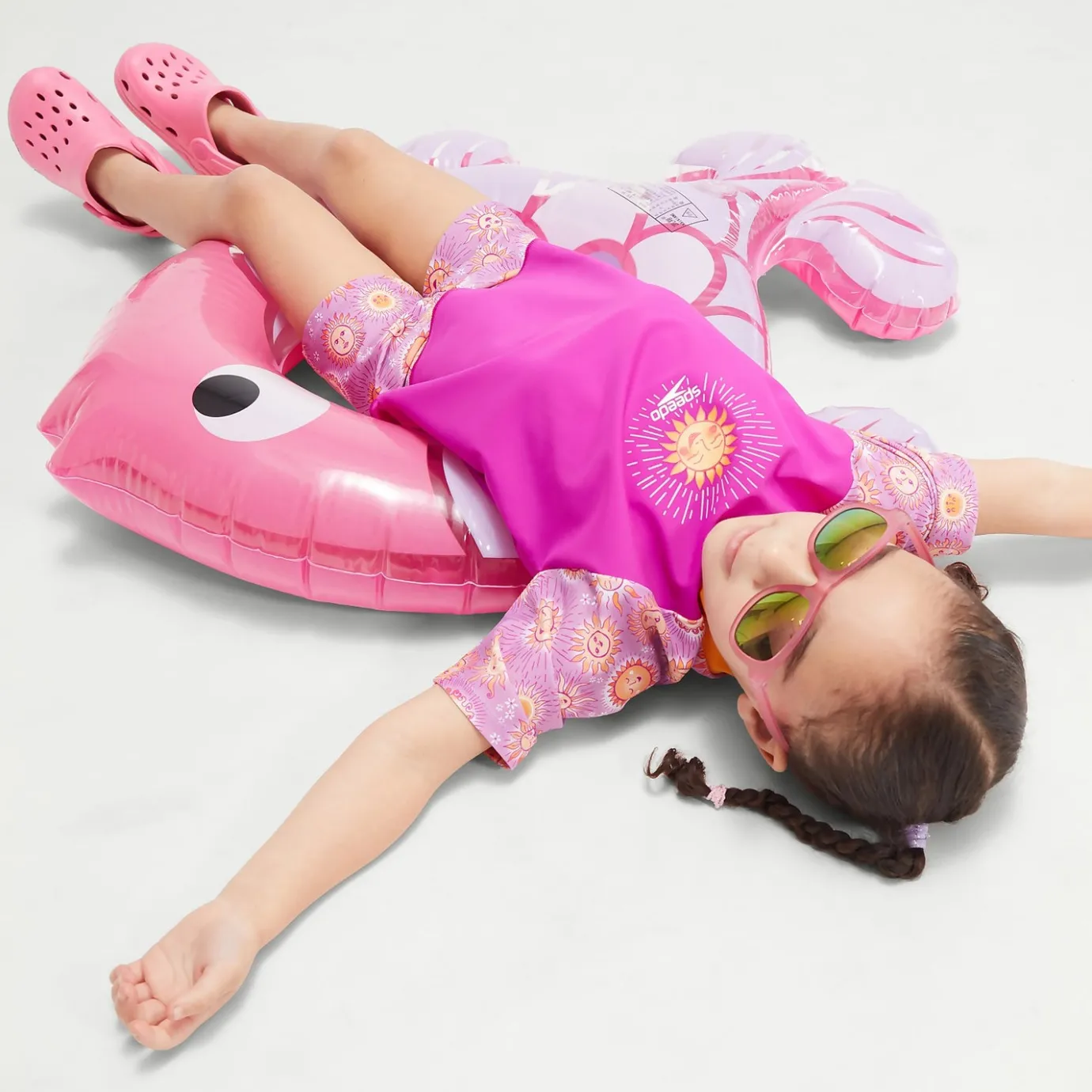Infant Girls' Digital Short Sleeve Rash Top Set Purple/Yellow*Speedo Discount