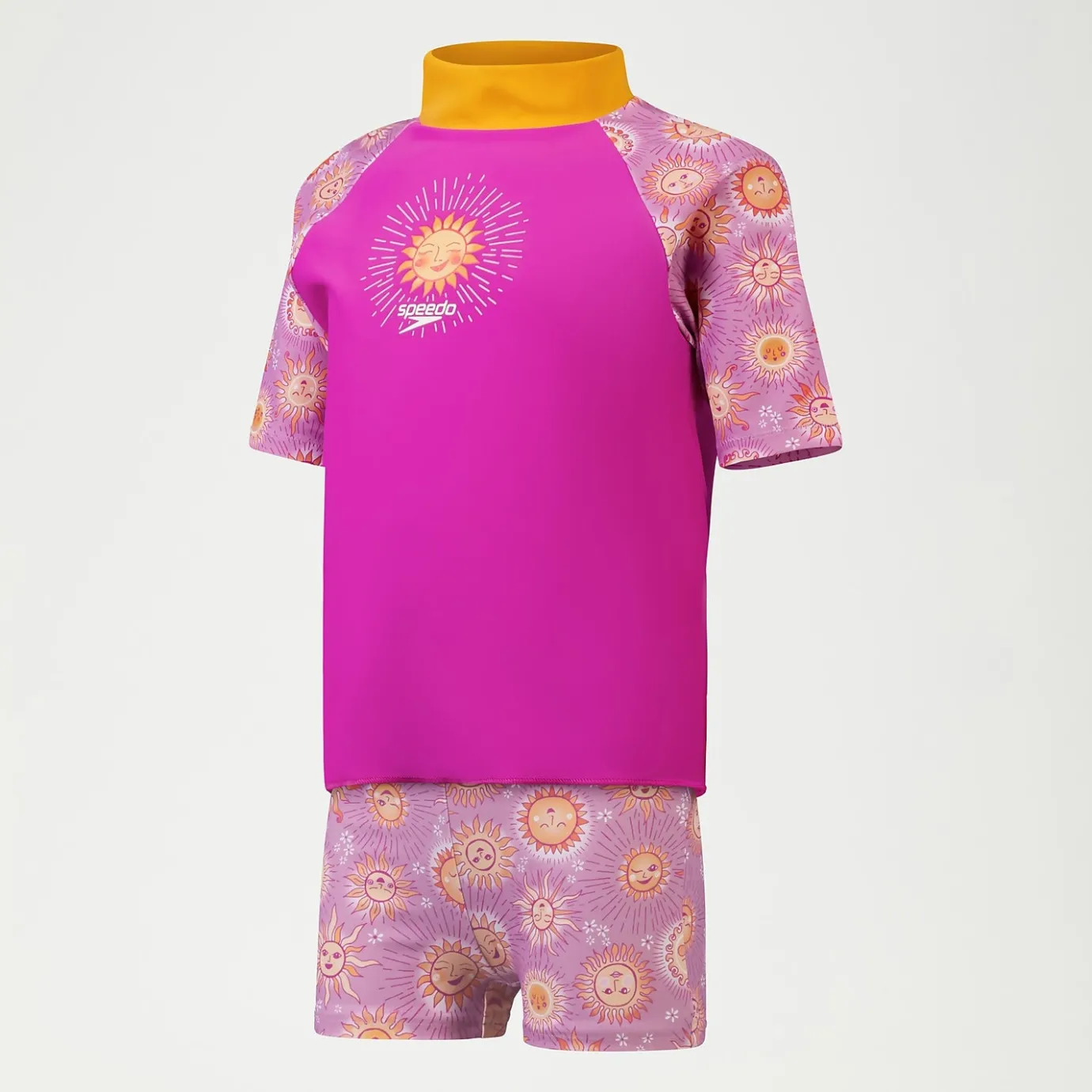 Infant Girls' Digital Short Sleeve Rash Top Set Purple/Yellow*Speedo Discount