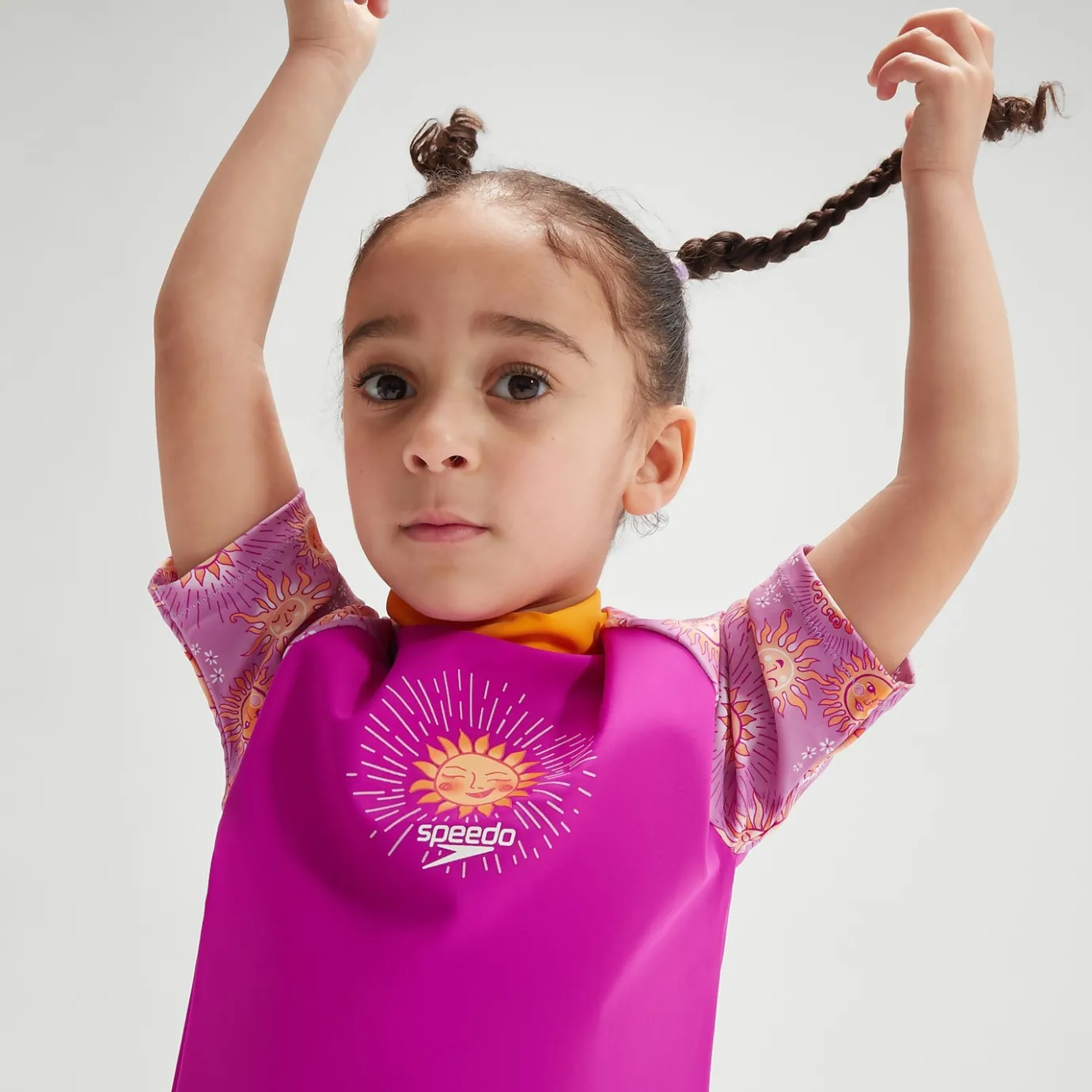 Infant Girls' Digital Short Sleeve Rash Top Set Purple/Yellow*Speedo Discount