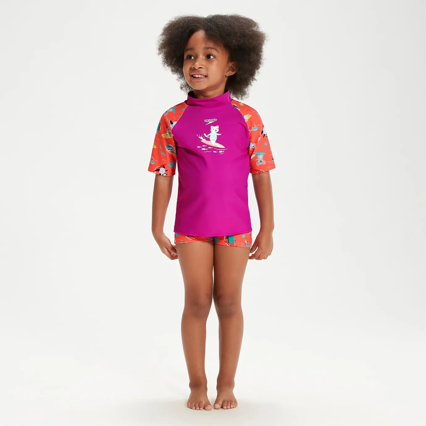 Infant Girls' Short Sleeve Rash Top Set Purple*Speedo Hot