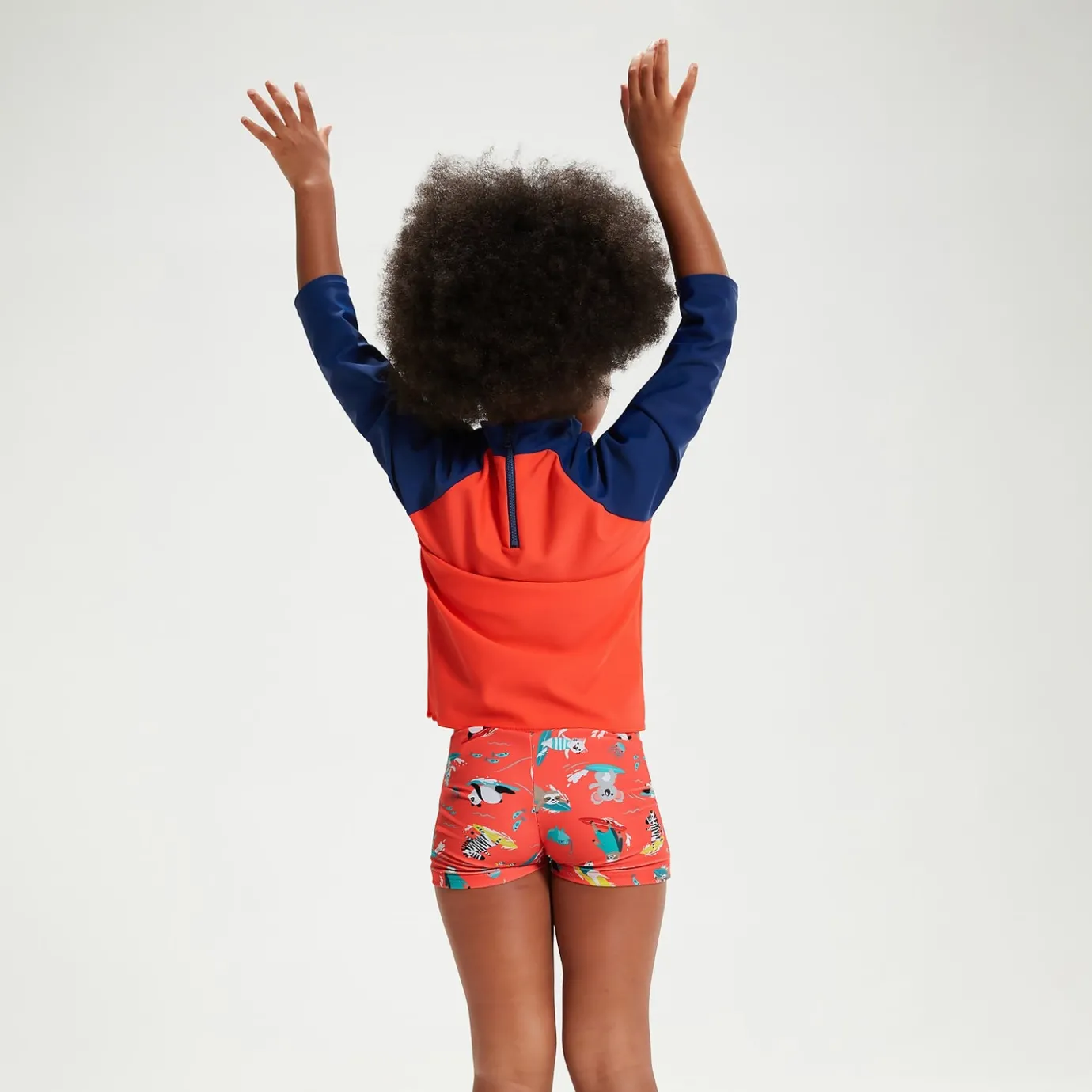 Infant Unisex Learn To Swim Essential Rash Top Blue/Coral*Speedo Online