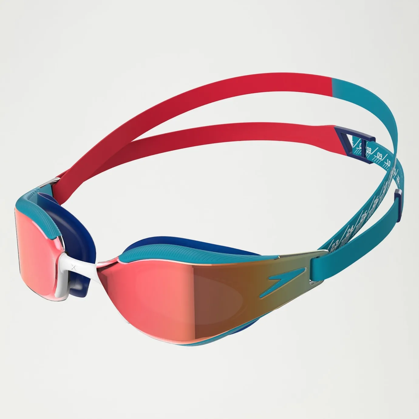 Junior Fastskin Hyper Elite Mirror Goggles Red/Blue*Speedo Hot