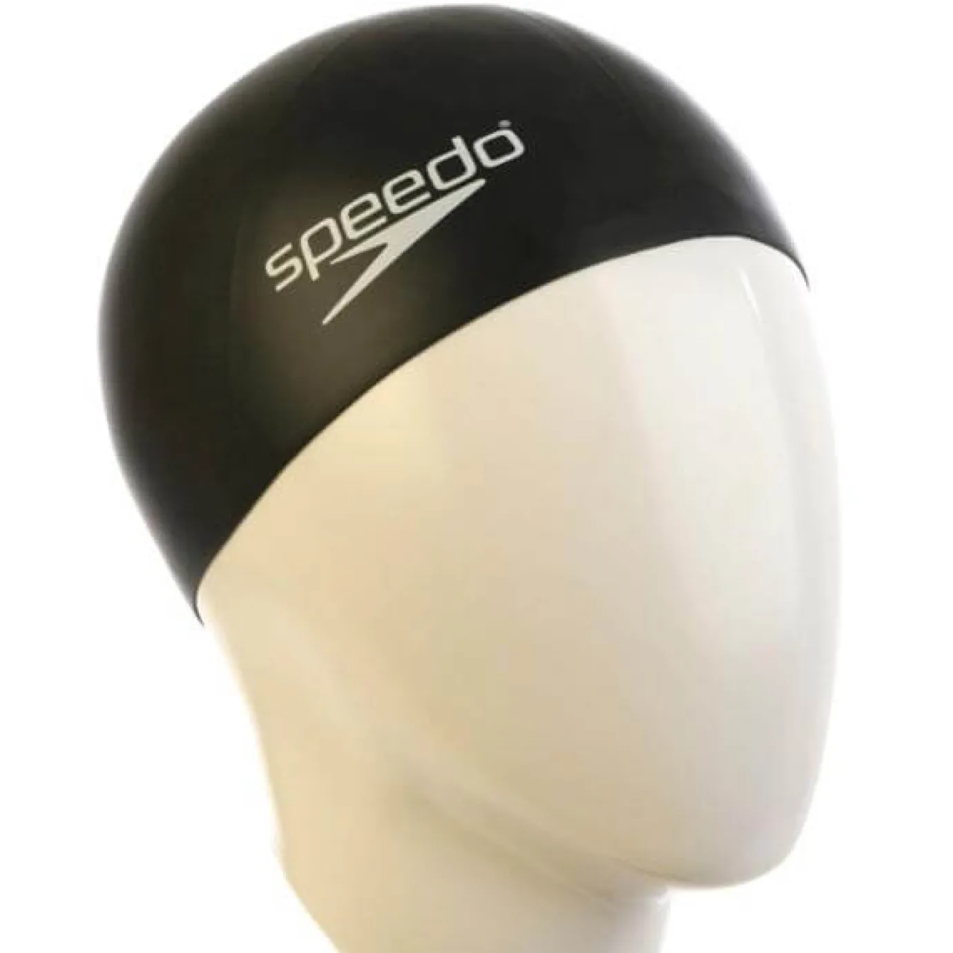 Junior Plain Moulded Silicone Cap Black*Speedo New
