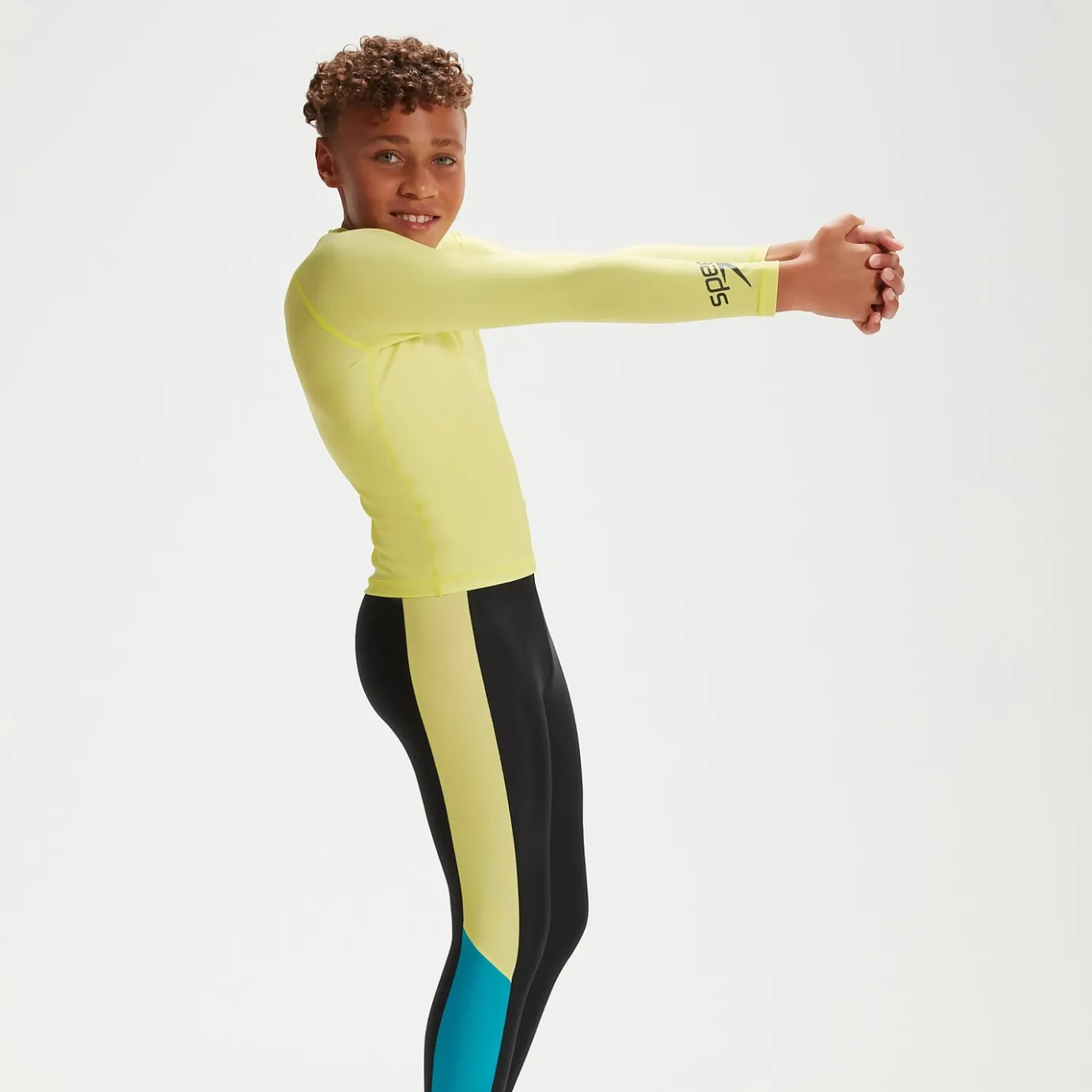 Junior Unisex Long Sleeve Rash Top Yellow/Black*Speedo Fashion