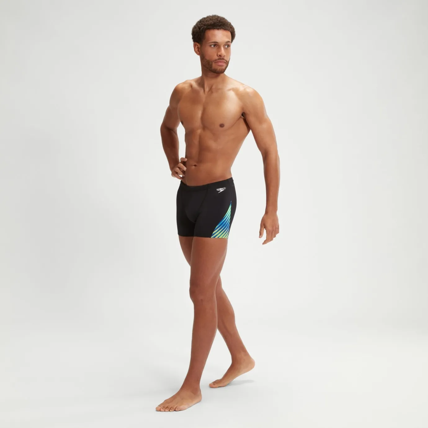 Men's Allover Digital V-Cut Aquashort Black/Blue*Speedo Cheap