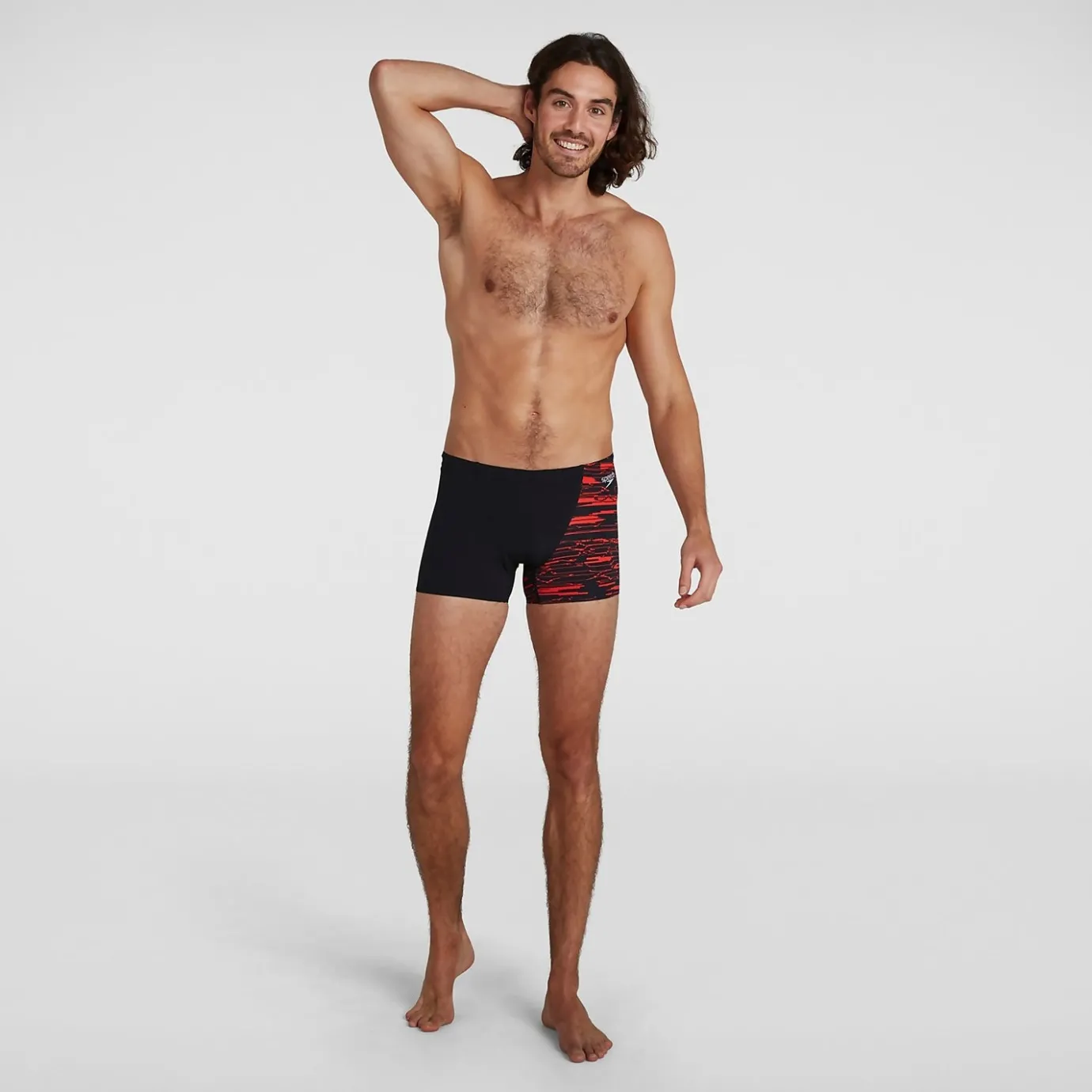 Men's Allover V-Cut Aquashort Black*Speedo Hot