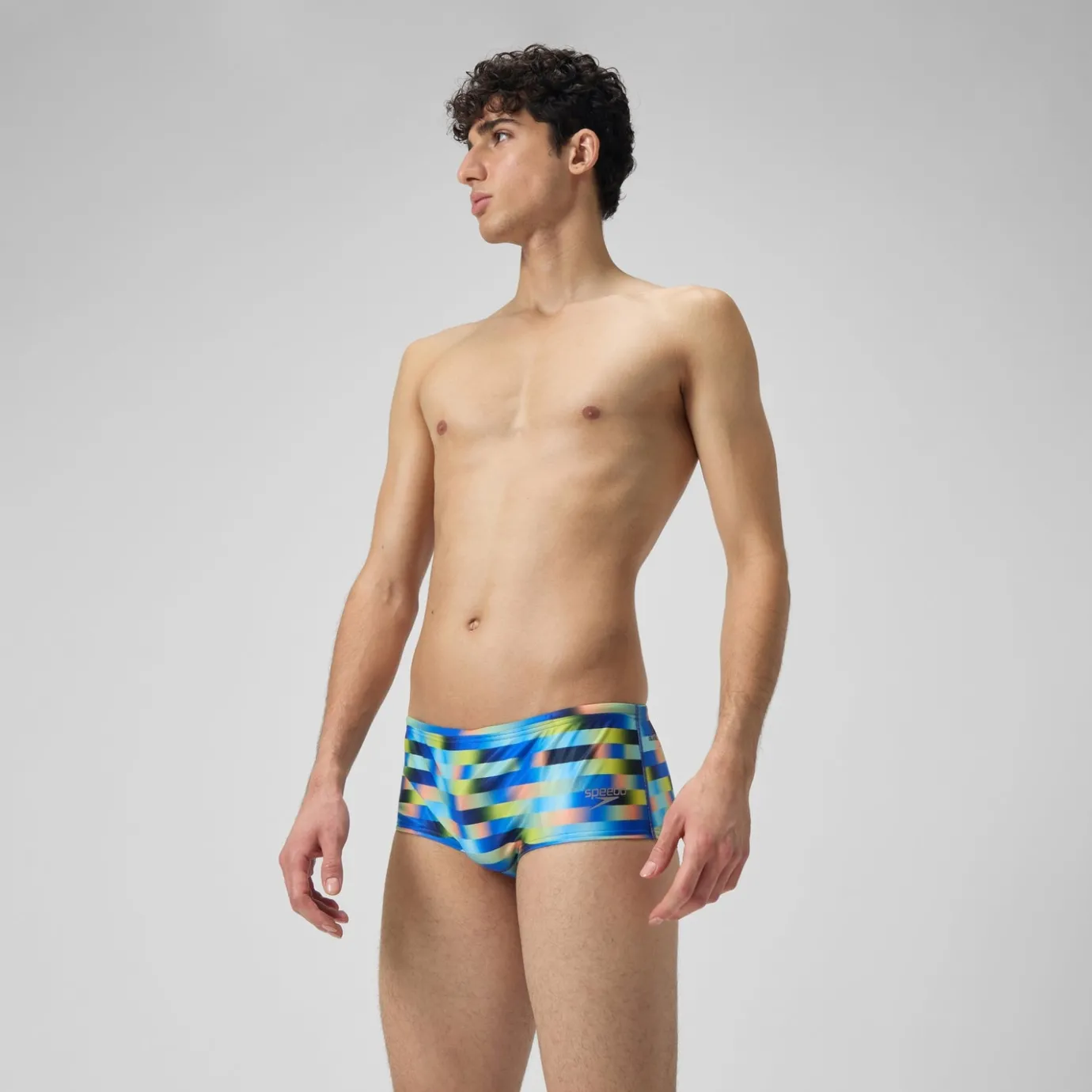 Men's Club Training Allover Digi 14cm Brief Blue/Yellow*Speedo Shop