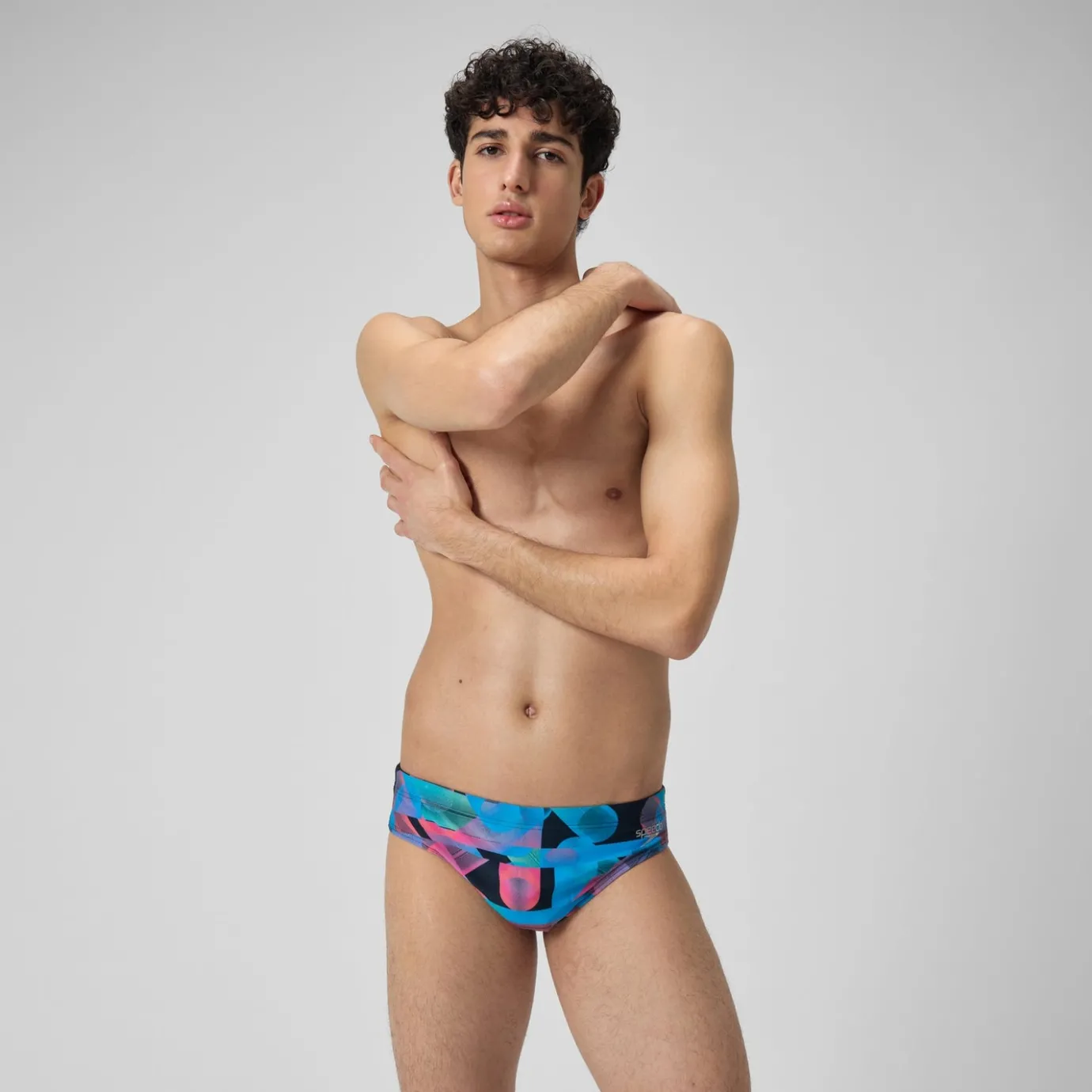 Men's Club Training Allover Digital 7cm Brief Navy/Red*Speedo Fashion