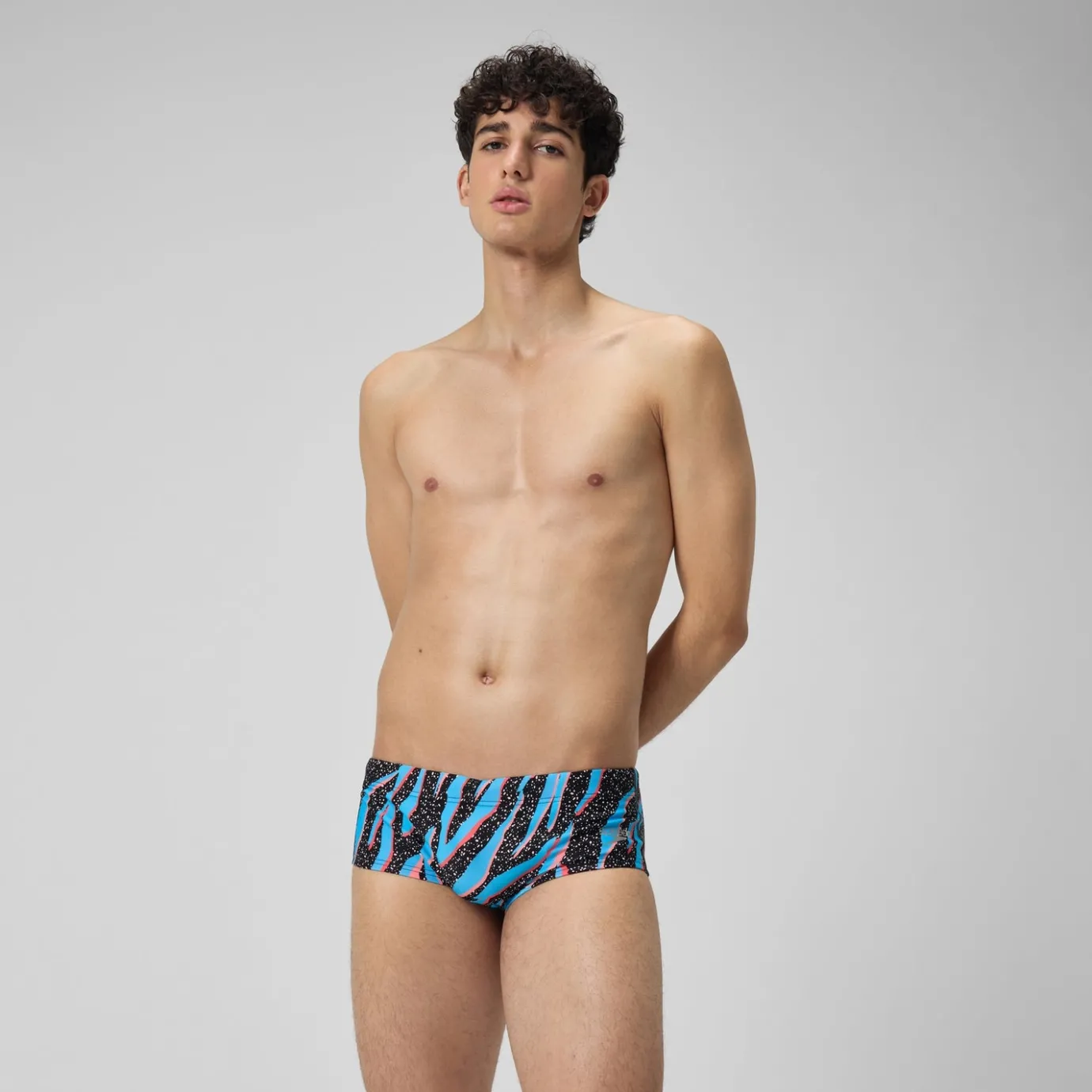 Men's Club Training 13.5cm Allover Brief Black/Blue*Speedo Best Sale