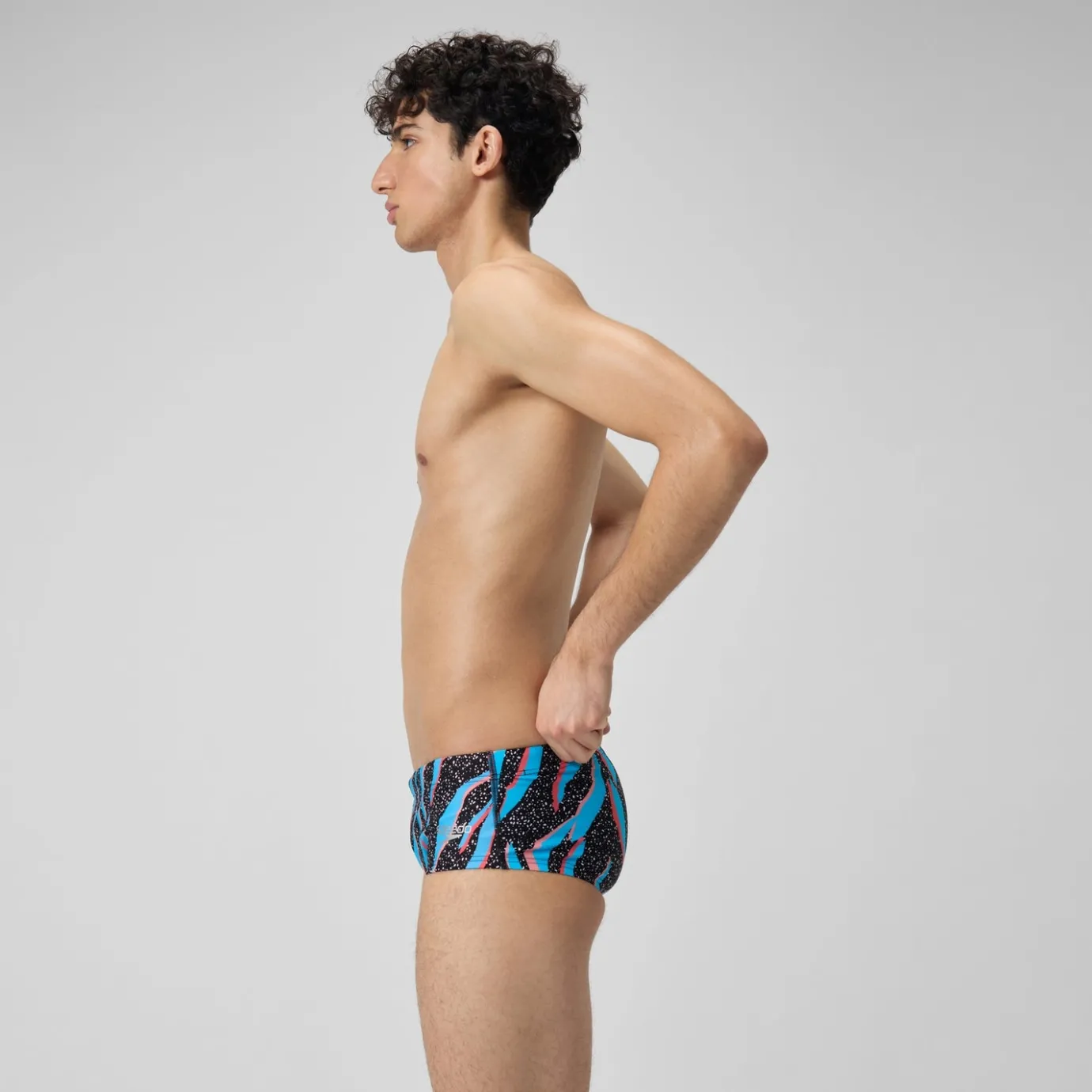 Men's Club Training 13.5cm Allover Brief Black/Blue*Speedo Best Sale