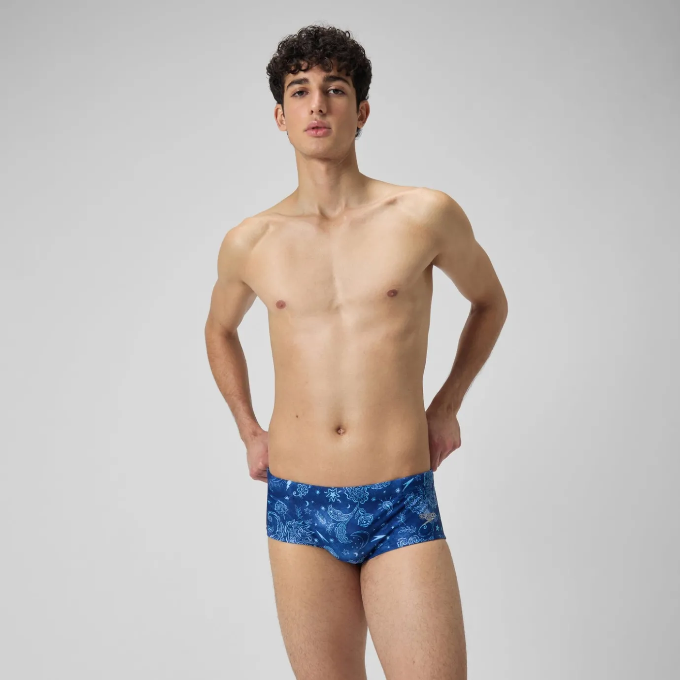Men's Club Training 13.5cm Allover Brief Blue*Speedo Online