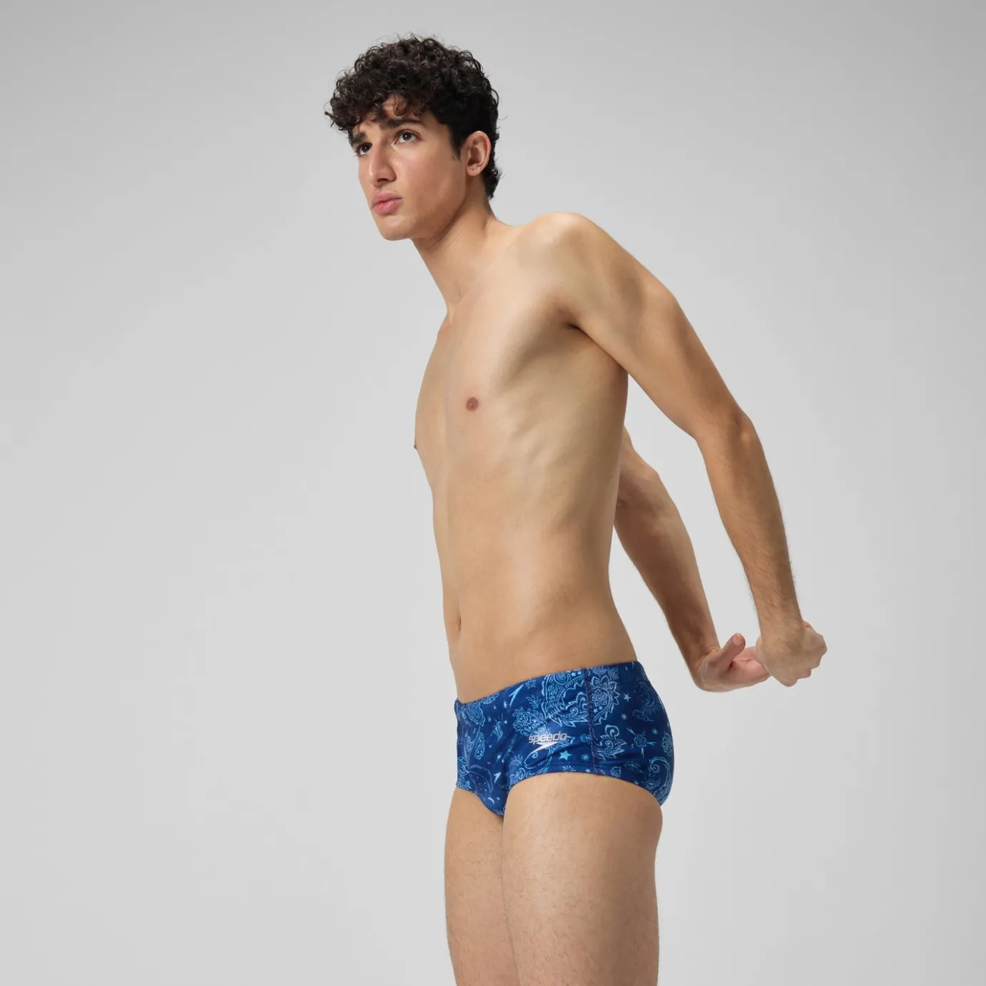 Men's Club Training 13.5cm Allover Brief Blue*Speedo Online