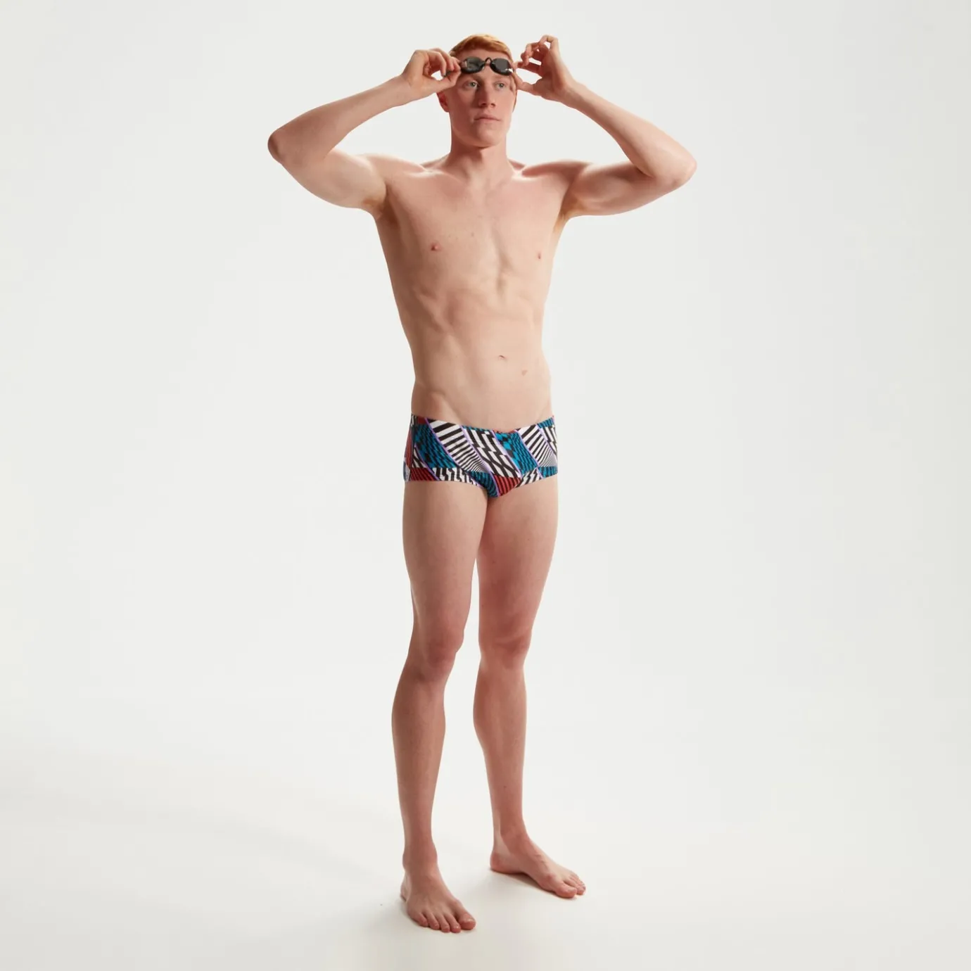 Men's Club Training 13.5cm Allover Brief Blue/White/Red*Speedo Sale