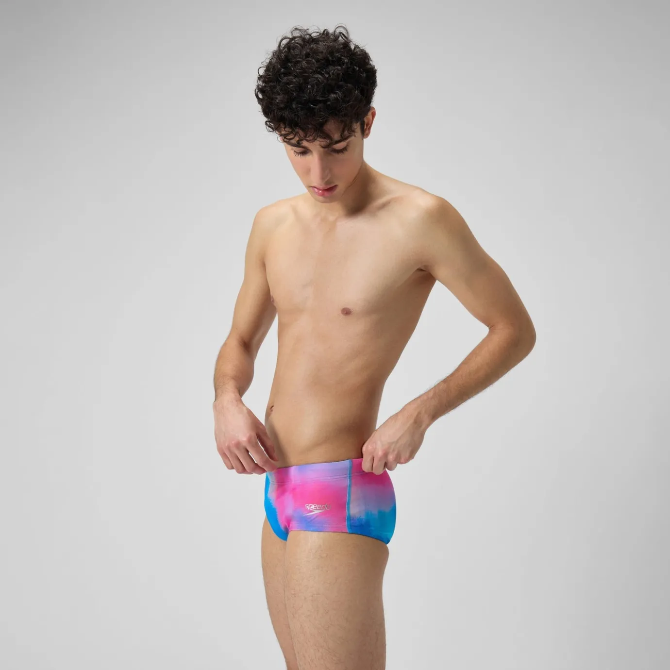 Men's Club Training 13.5cm Allover Brief Pink/Yellow*Speedo Outlet