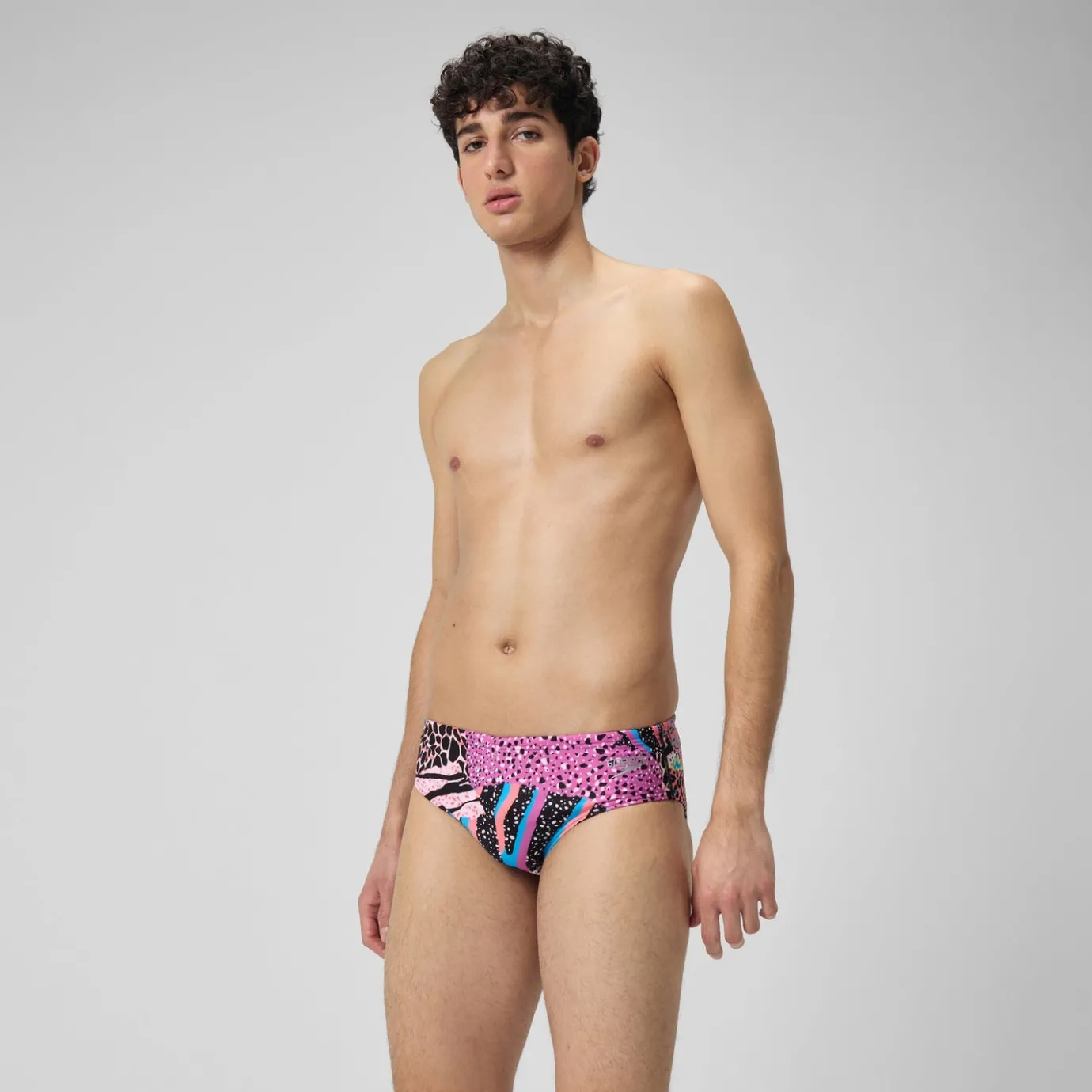 Men's Club Training 8cm Allover Digital Brief Black/Green*Speedo Best Sale