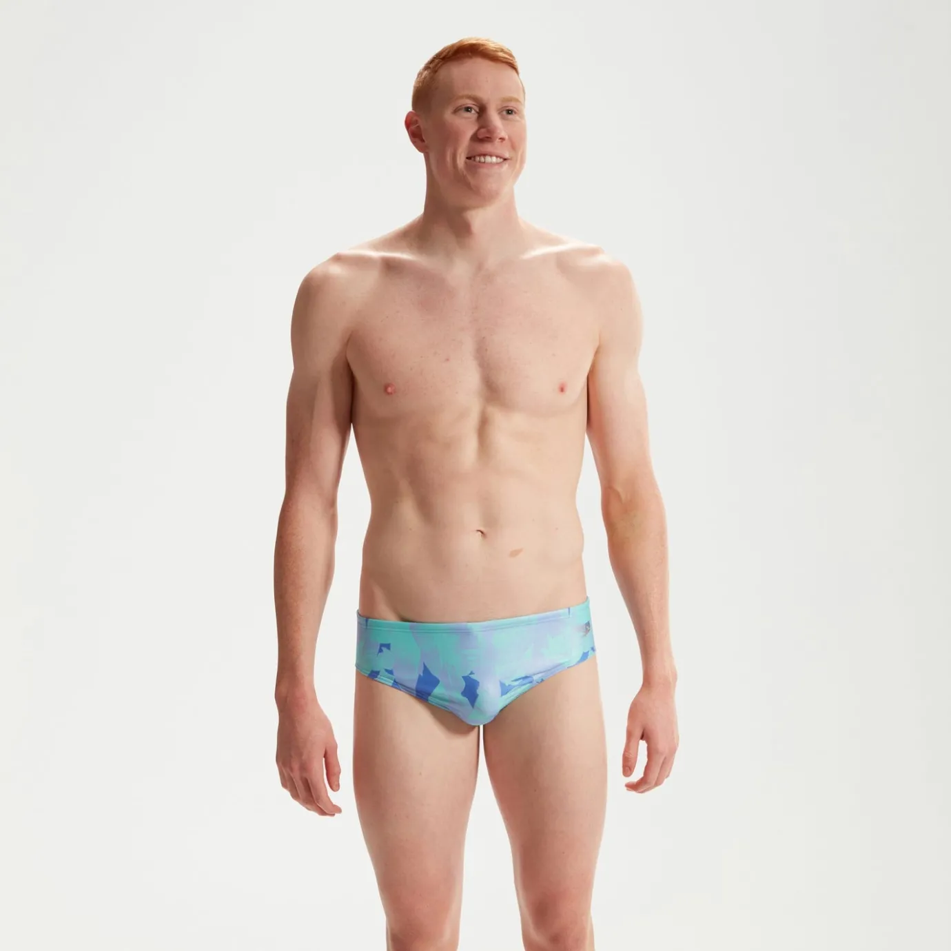 Men's Club Training 8cm Allover Digital Brief Blue/Orange*Speedo Clearance